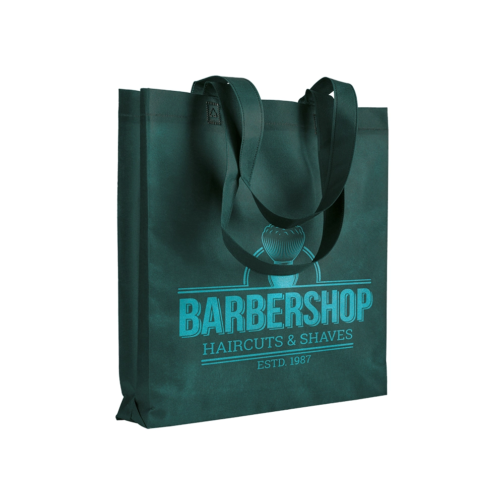 Immagine Shopper con soffietto in TNT 80 g/m2 termosaldato, manici lunghi