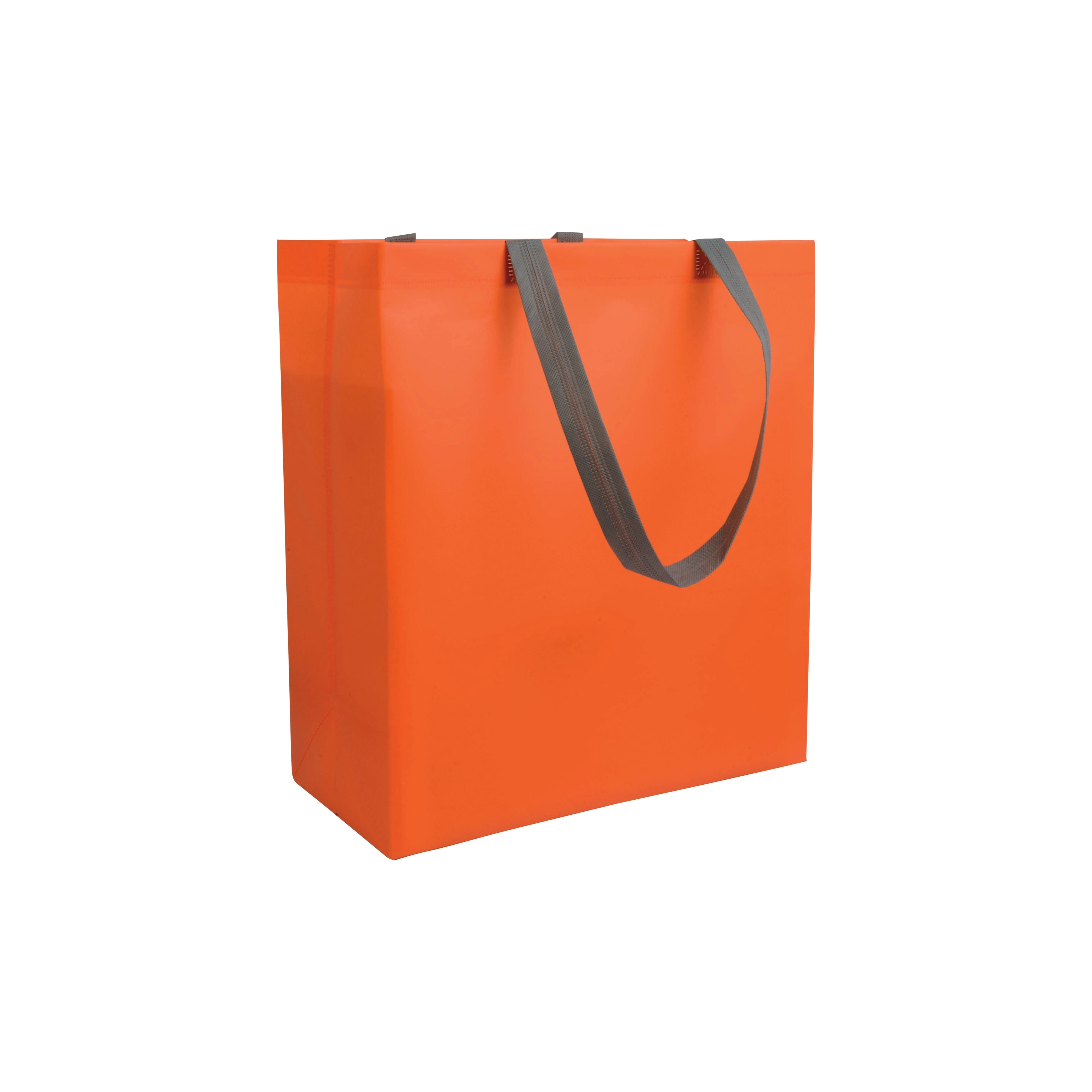 Immagine Shopper con soffietto in TNT laminato 100 g/m2 termosaldato, manici corti