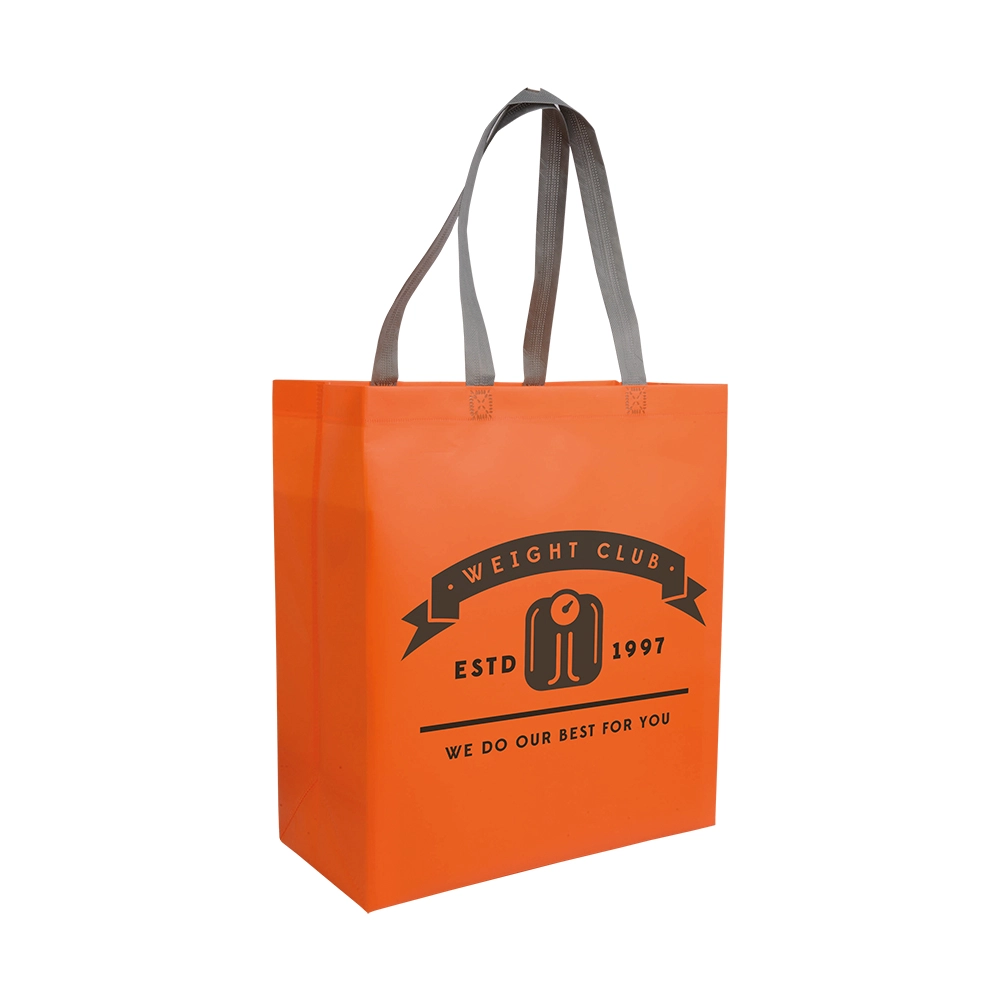 Immagine Shopper con soffietto in TNT laminato 100 g/m2 termosaldato, manici corti