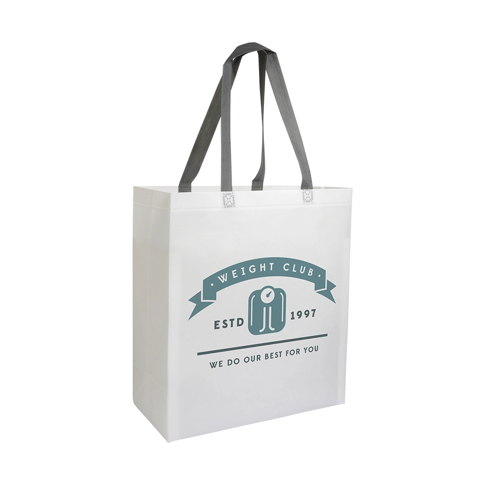 Immagine Shopper con soffietto in TNT laminato 100 g/m2 termosaldato, manici corti