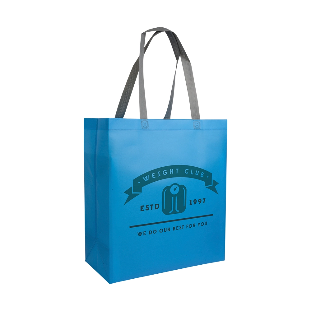 Immagine Shopper con soffietto in TNT laminato 100 g/m2 termosaldato, manici corti