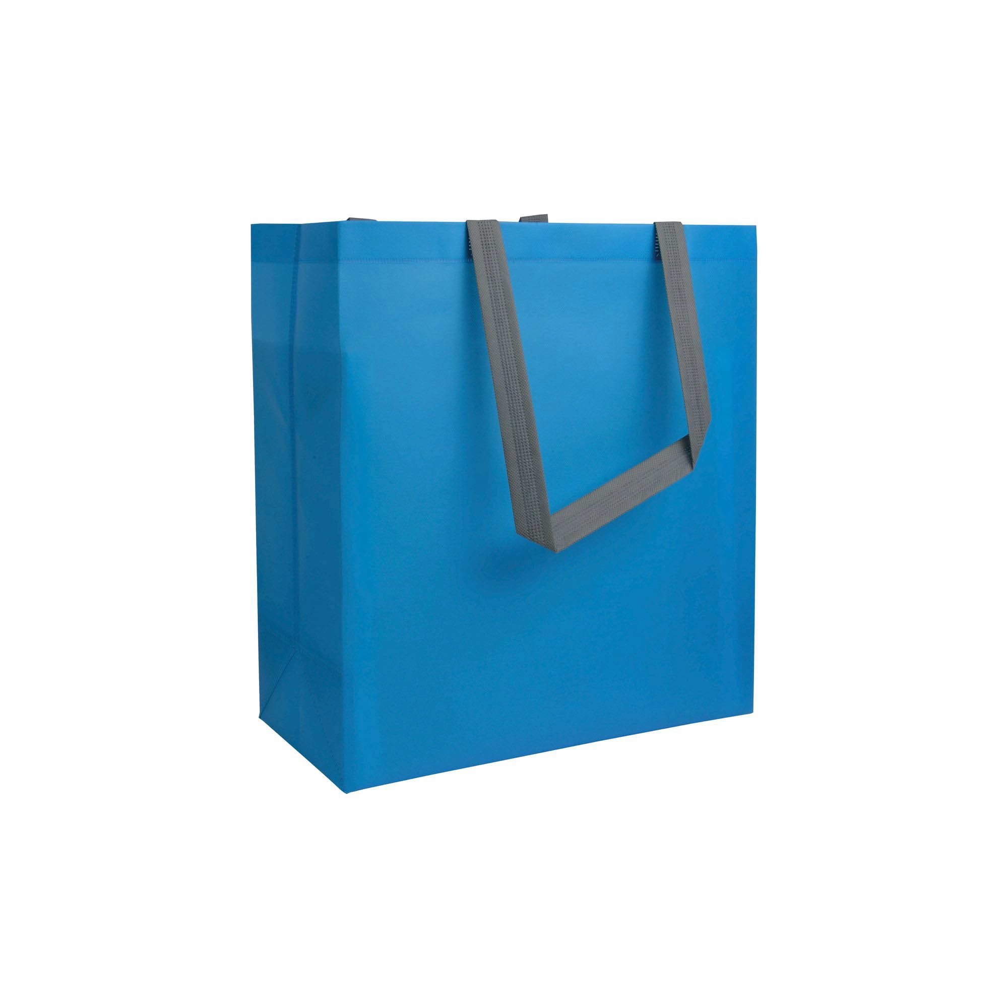 Immagine Shopper con soffietto in TNT laminato 100 g/m2 termosaldato, manici corti