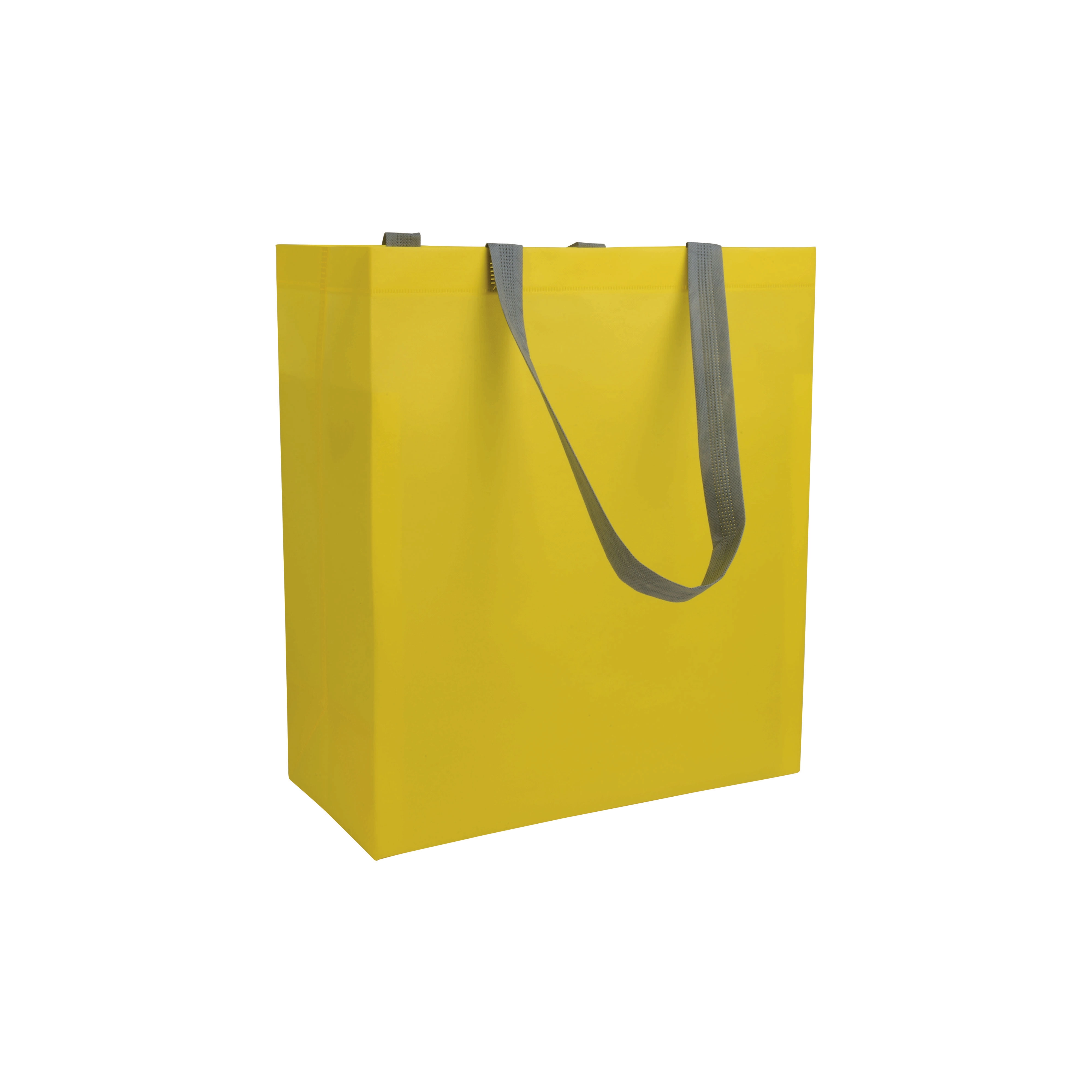 Immagine Shopper con soffietto in TNT laminato 100 g/m2 termosaldato, manici corti