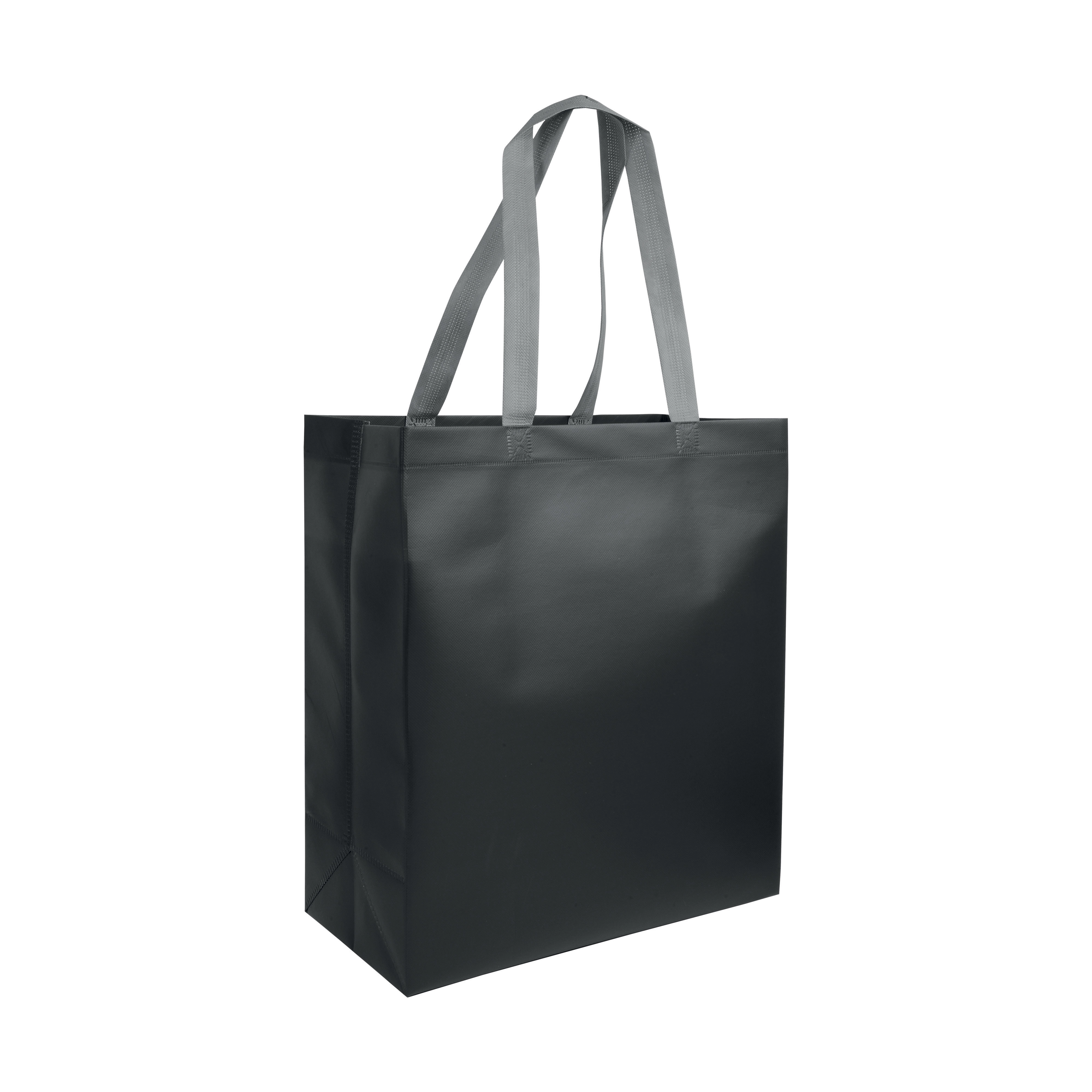 Immagine Shopper con soffietto in TNT laminato 100 g/m2 termosaldato, manici corti