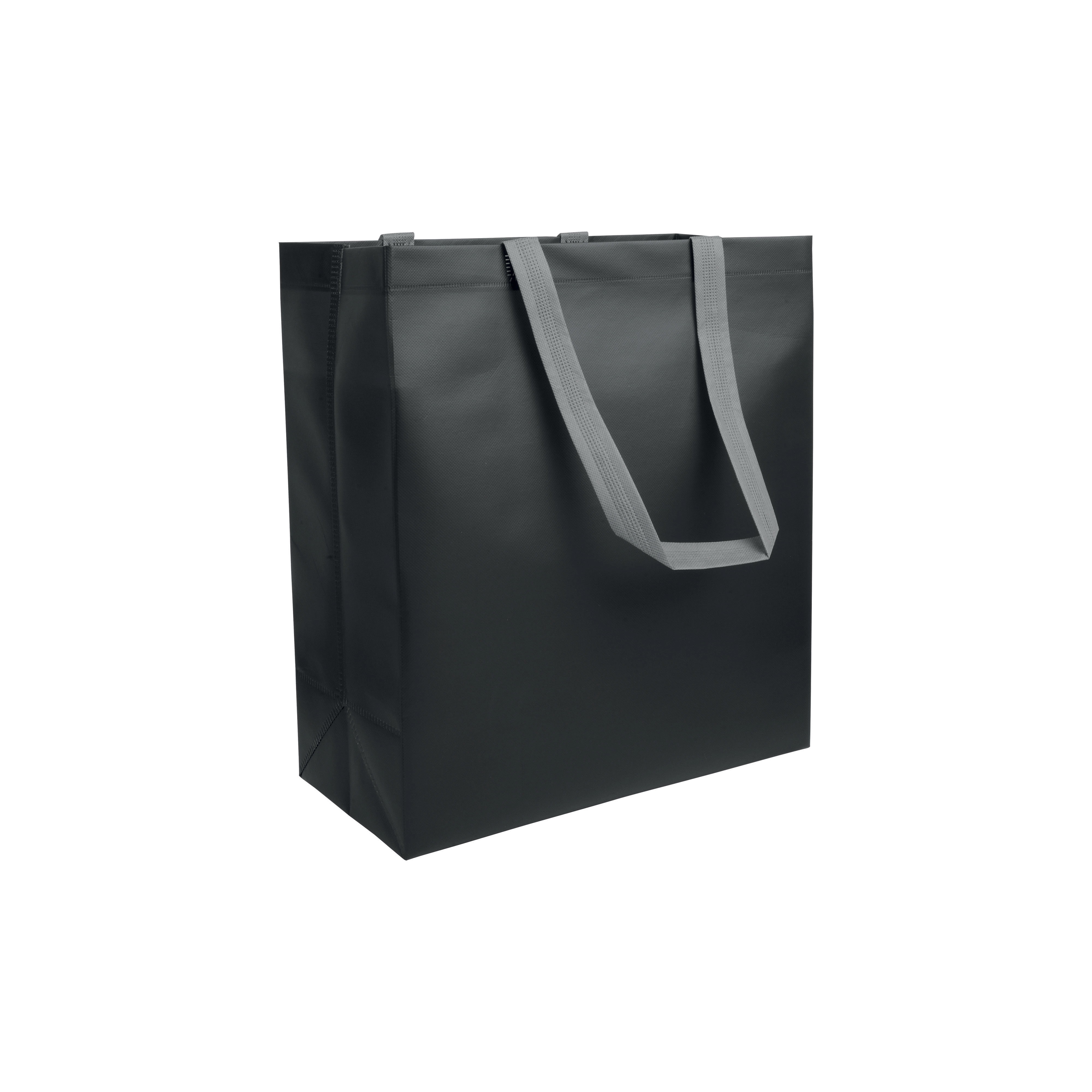 Immagine Shopper con soffietto in TNT laminato 100 g/m2 termosaldato, manici corti