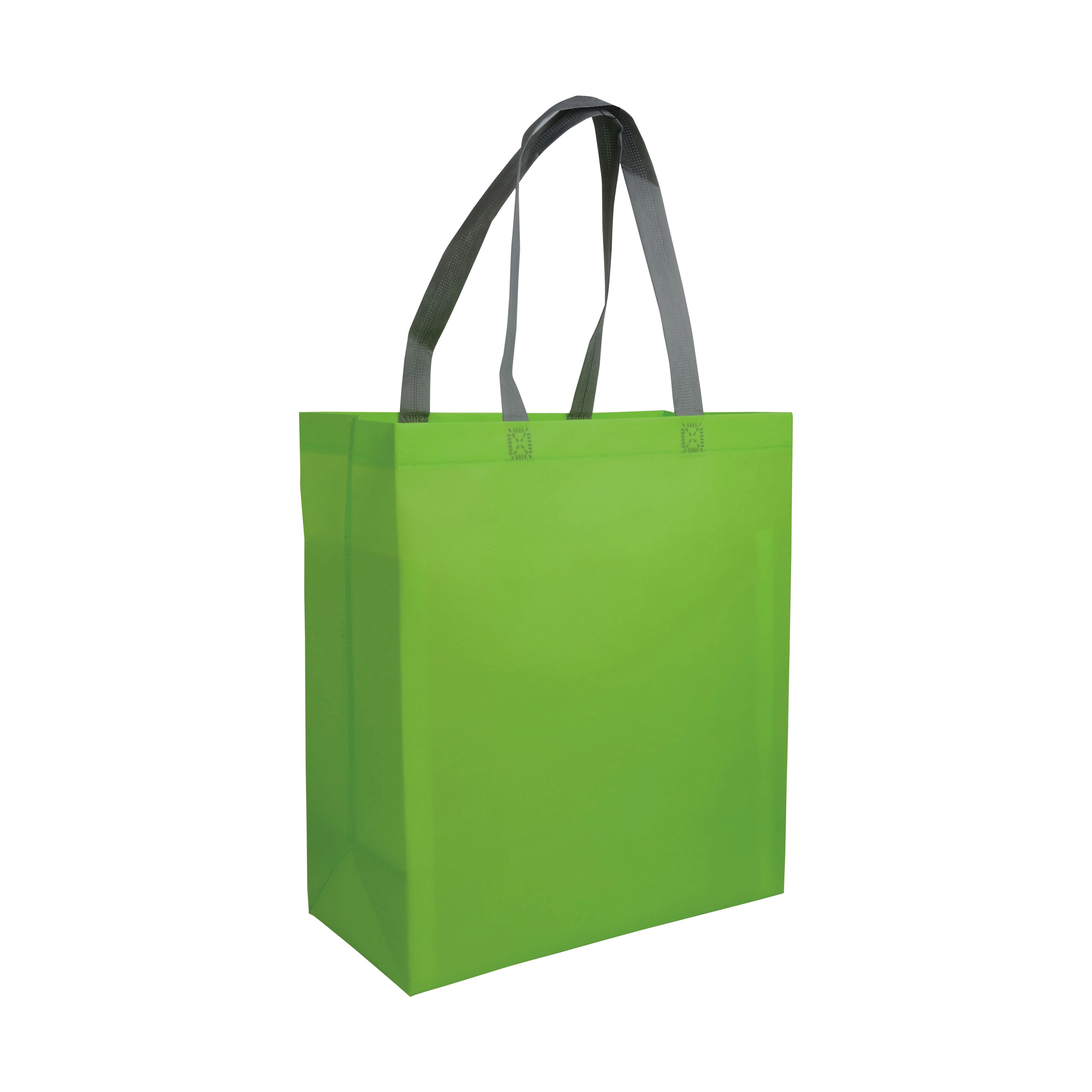 Immagine Shopper con soffietto in TNT laminato 100 g/m2 termosaldato, manici corti