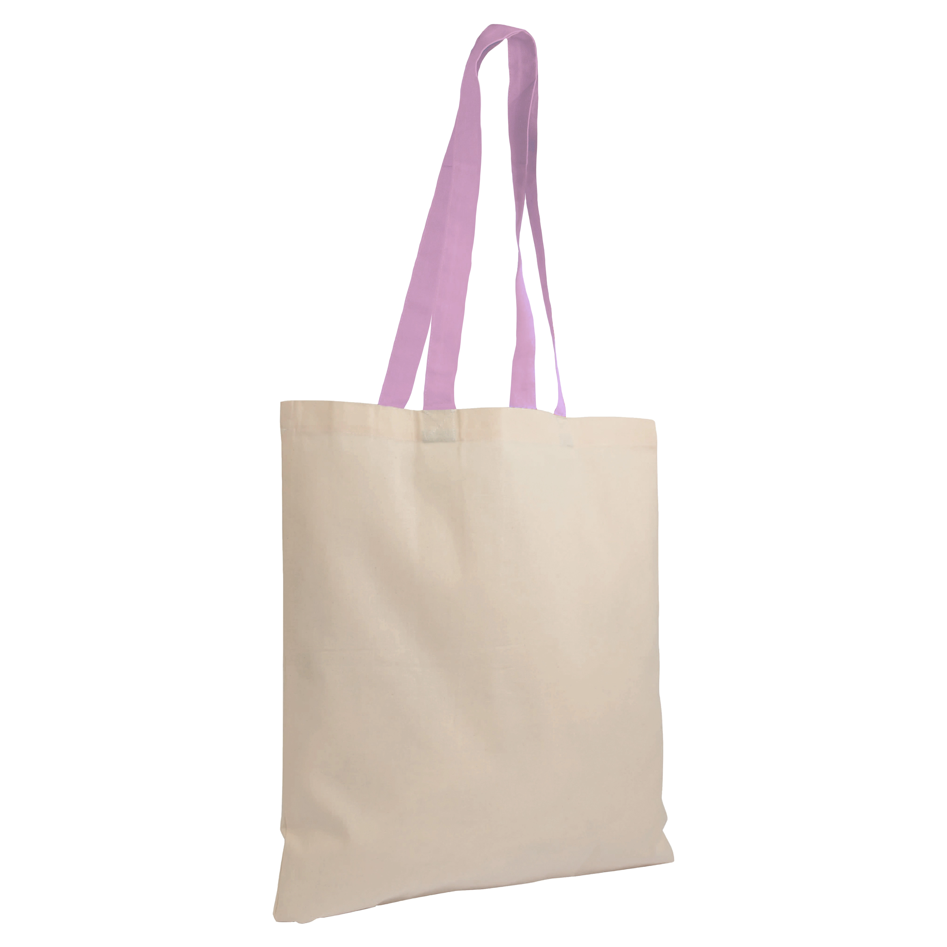 Immagine Shopper in cotone naturale 135 g/m2, manici lunghi colorati
