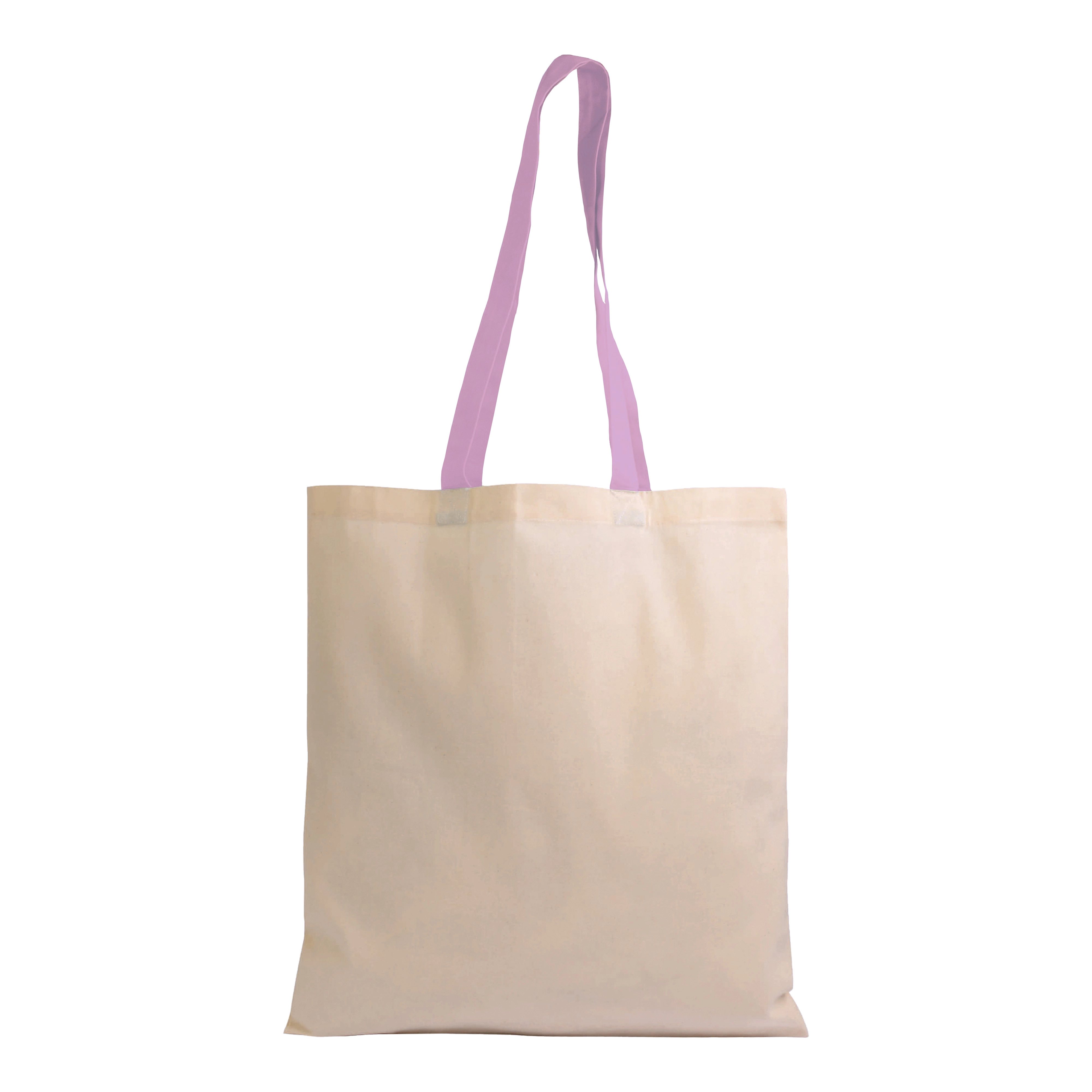Immagine Shopper in cotone naturale 135 g/m2, manici lunghi colorati