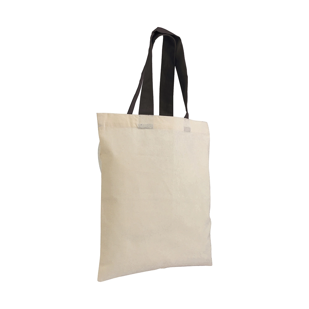 Immagine Shopper mini in cotone naturale 135 g/m2, manici corti colorati