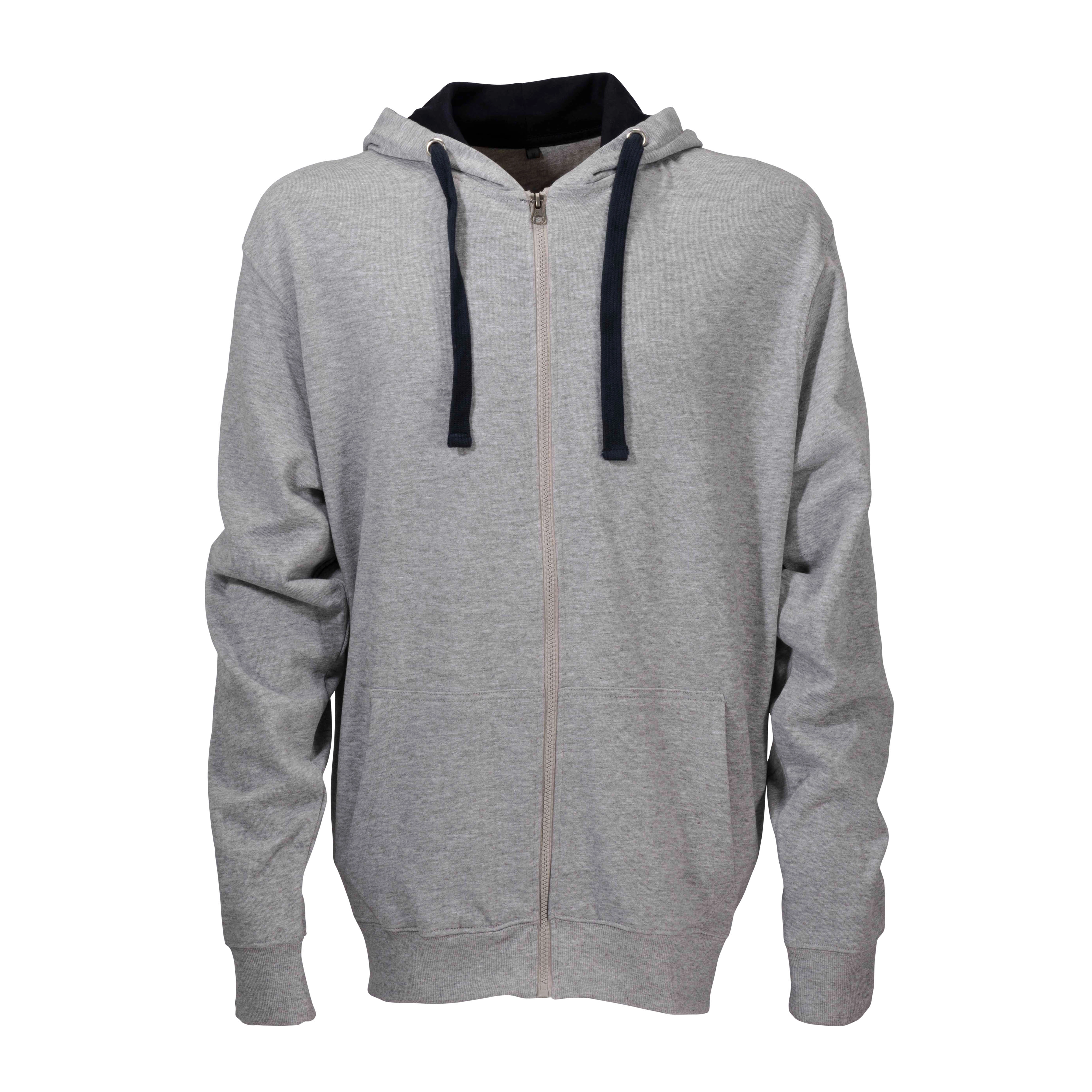 Immagine Felpa da uomo a zip intera, con cappuccio e 2 tasche frontali
