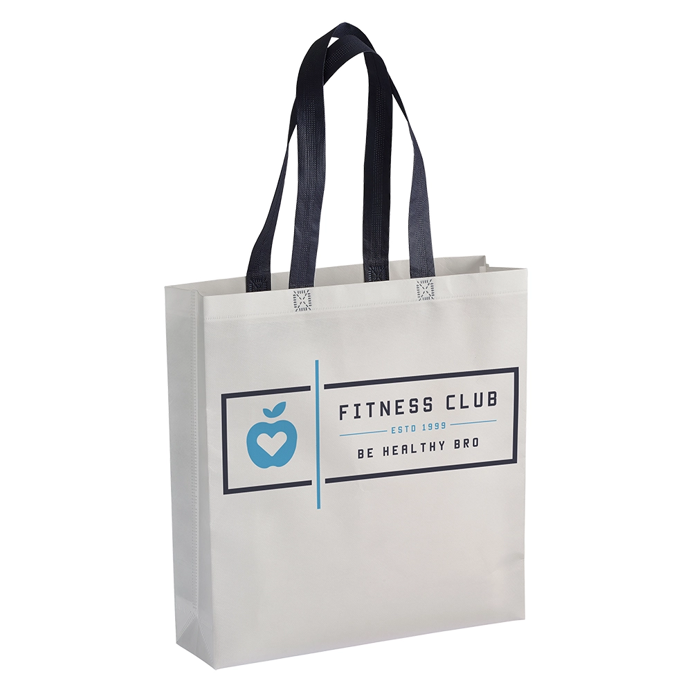 Immagine Shopper con soffietto in TNT laminato 100 g/m2 termosaldato, manici lunghi