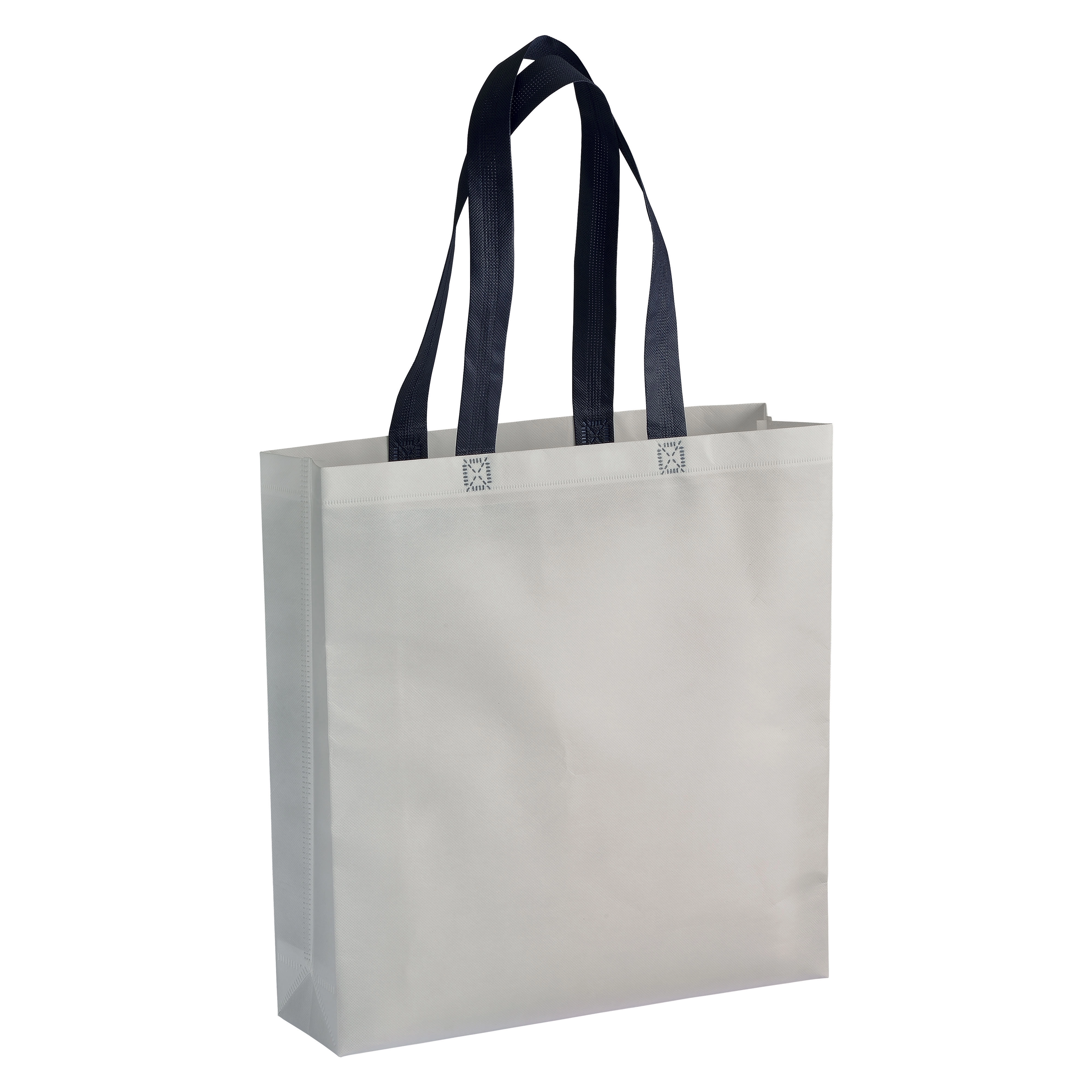 Immagine Shopper con soffietto in TNT laminato 100 g/m2 termosaldato, manici lunghi