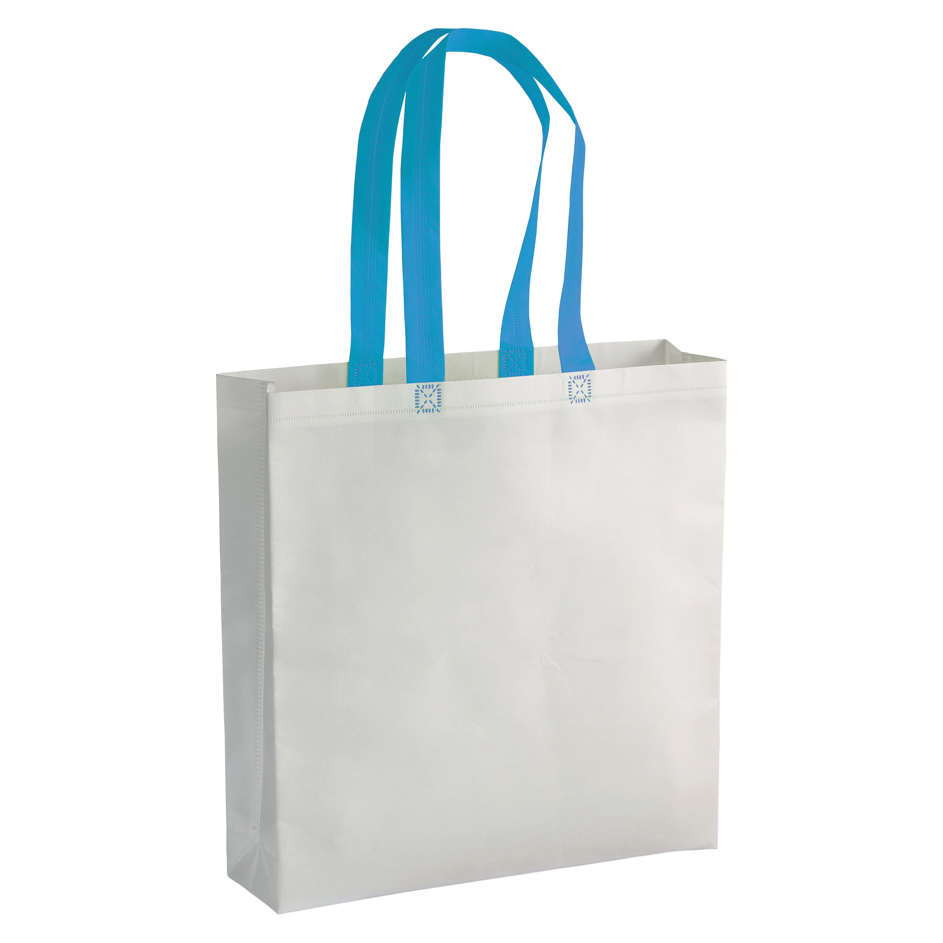 Immagine Shopper con soffietto in TNT laminato 100 g/m2 termosaldato, manici lunghi