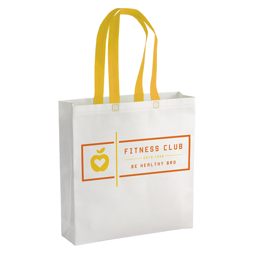 Immagine Shopper con soffietto in TNT laminato 100 g/m2 termosaldato, manici lunghi