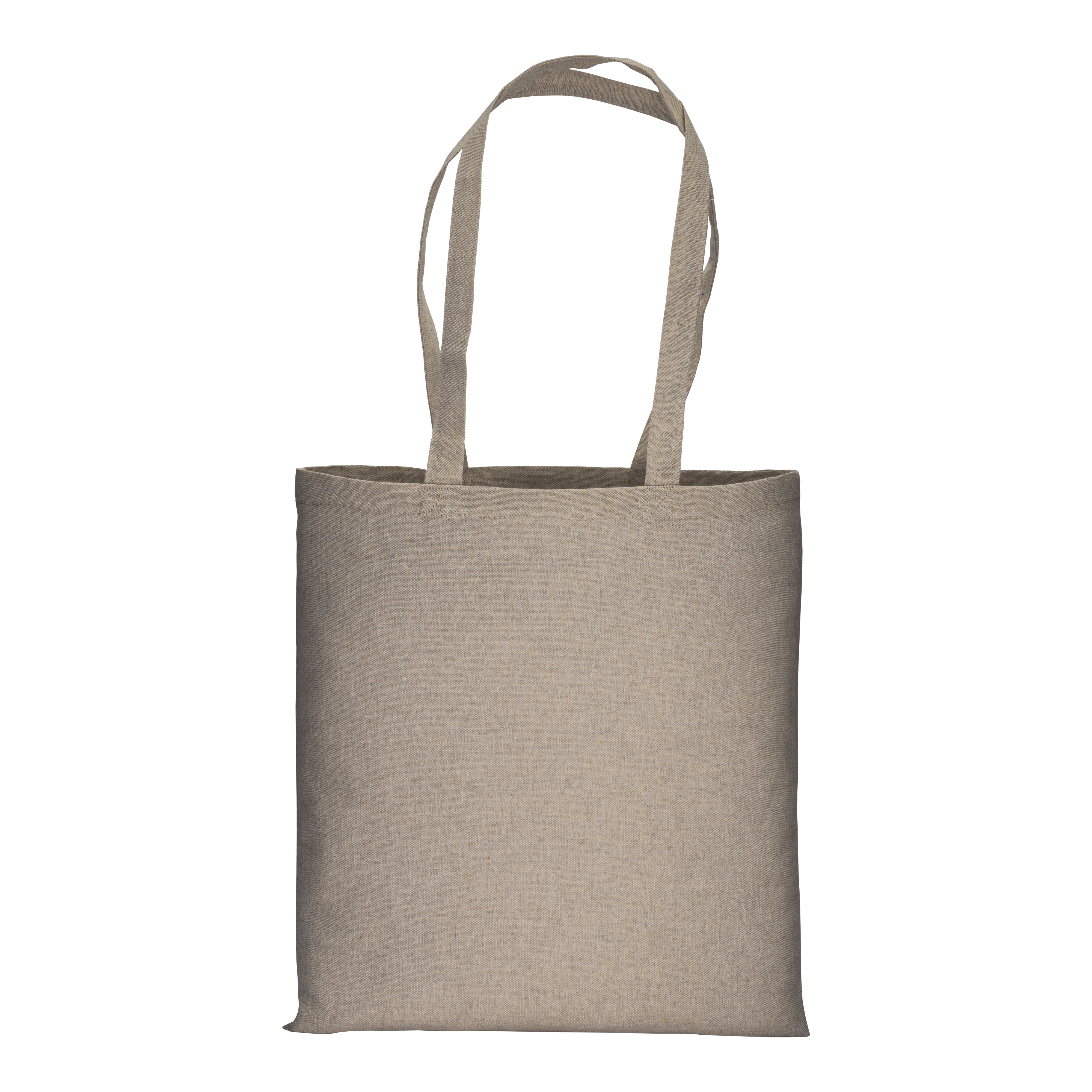 Immagine Shopper in cotone riciclato 150 g/m2 effetto melange, manici lunghi
