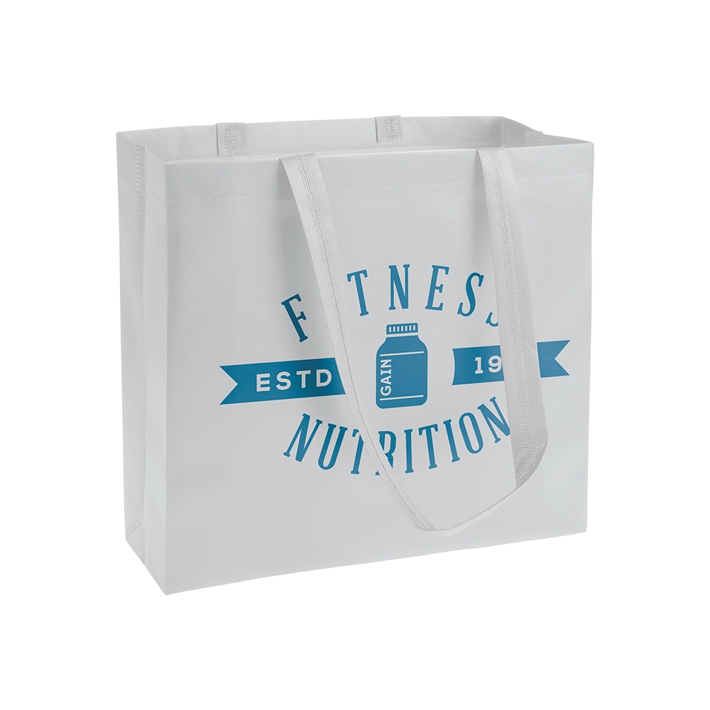 Immagine Shopper in TNT laminato, manici lunghi e soffietto