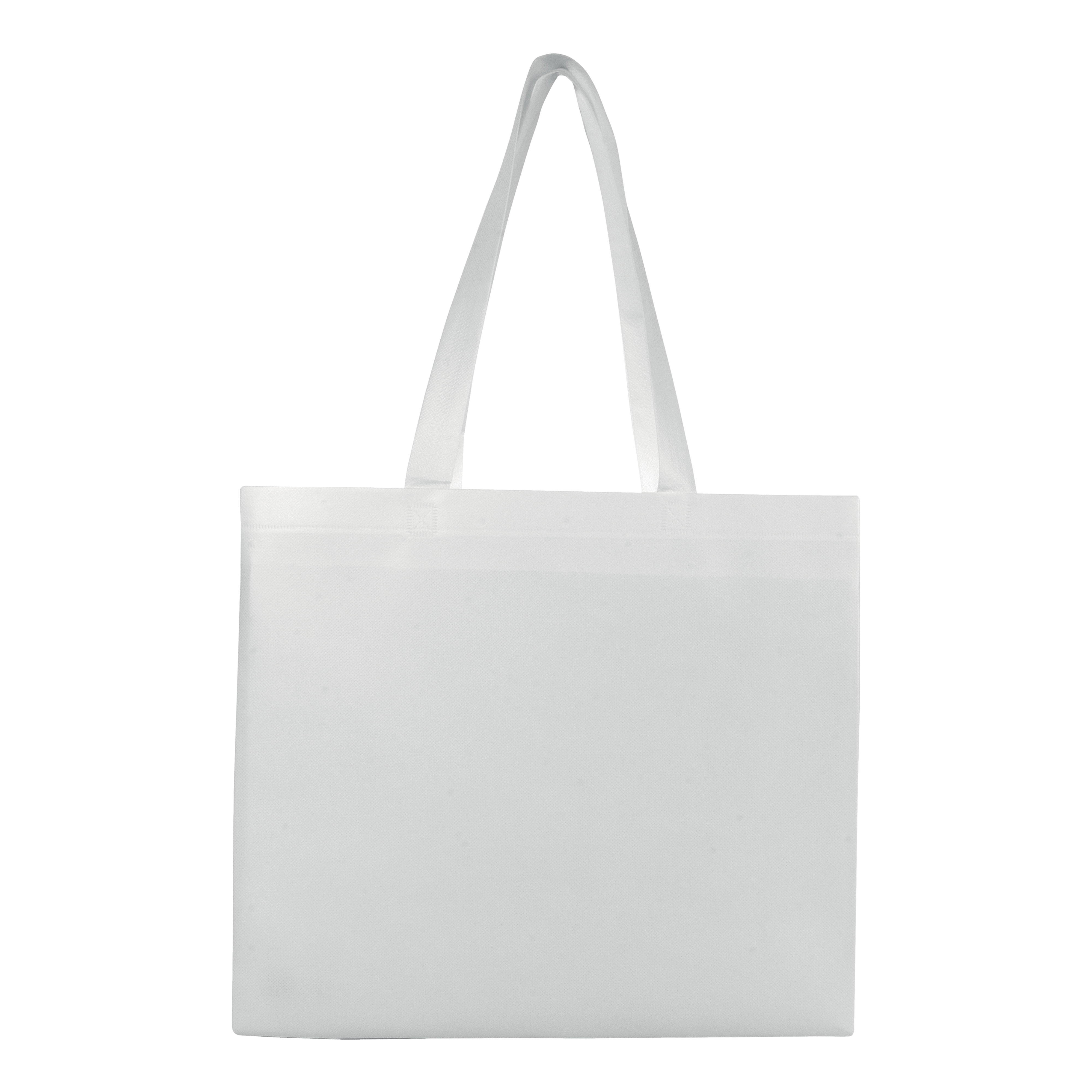 Immagine Shopper in TNT laminato, manici lunghi e soffietto