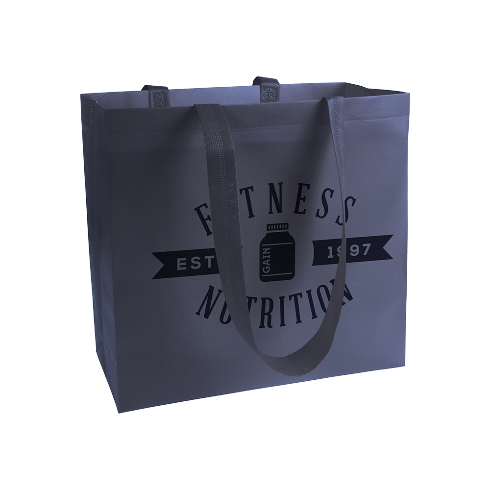 Immagine Shopper in TNT laminato, manici lunghi e soffietto