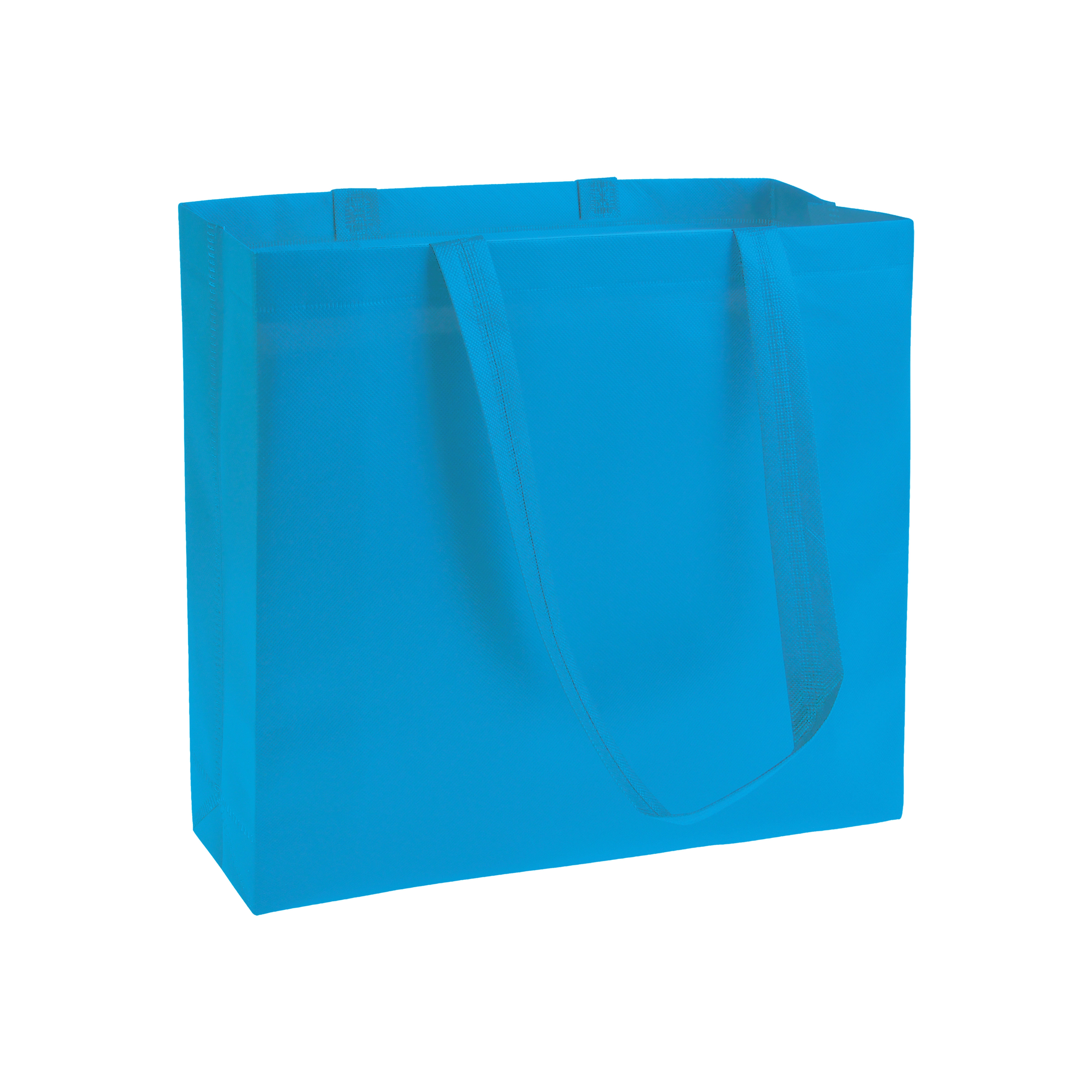 Immagine Shopper in TNT laminato, manici lunghi e soffietto