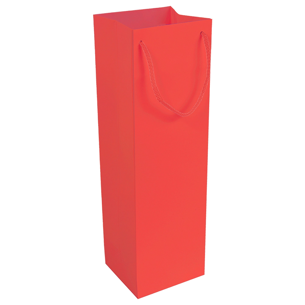 Immagine Shopper con soffietto porta bottiglia in carta laminata opaca 157 g/m2 con rinforzo