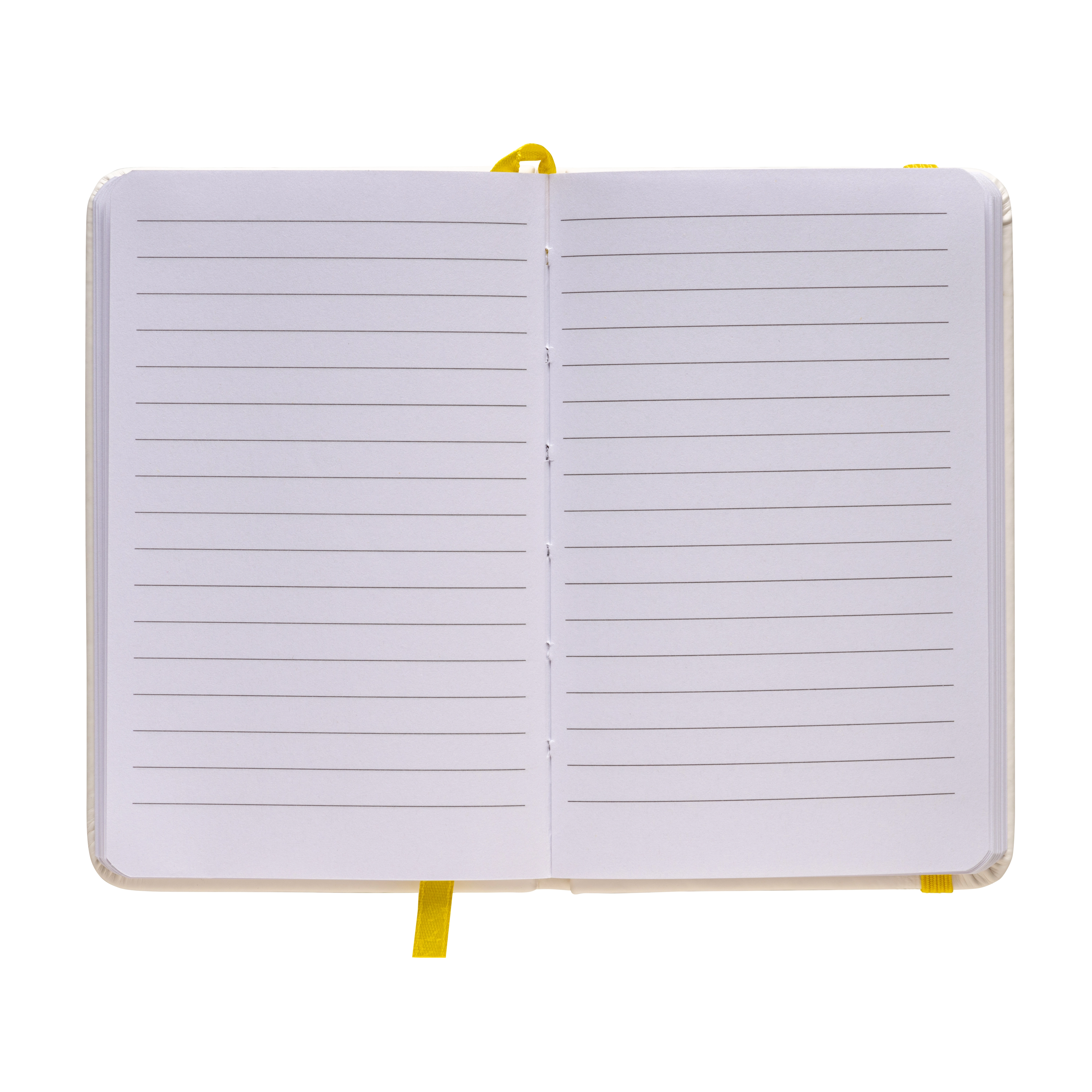 Immagine Quaderno in PU con elastico colorato, fogli a righe (80 pag.), segnalibro in raso