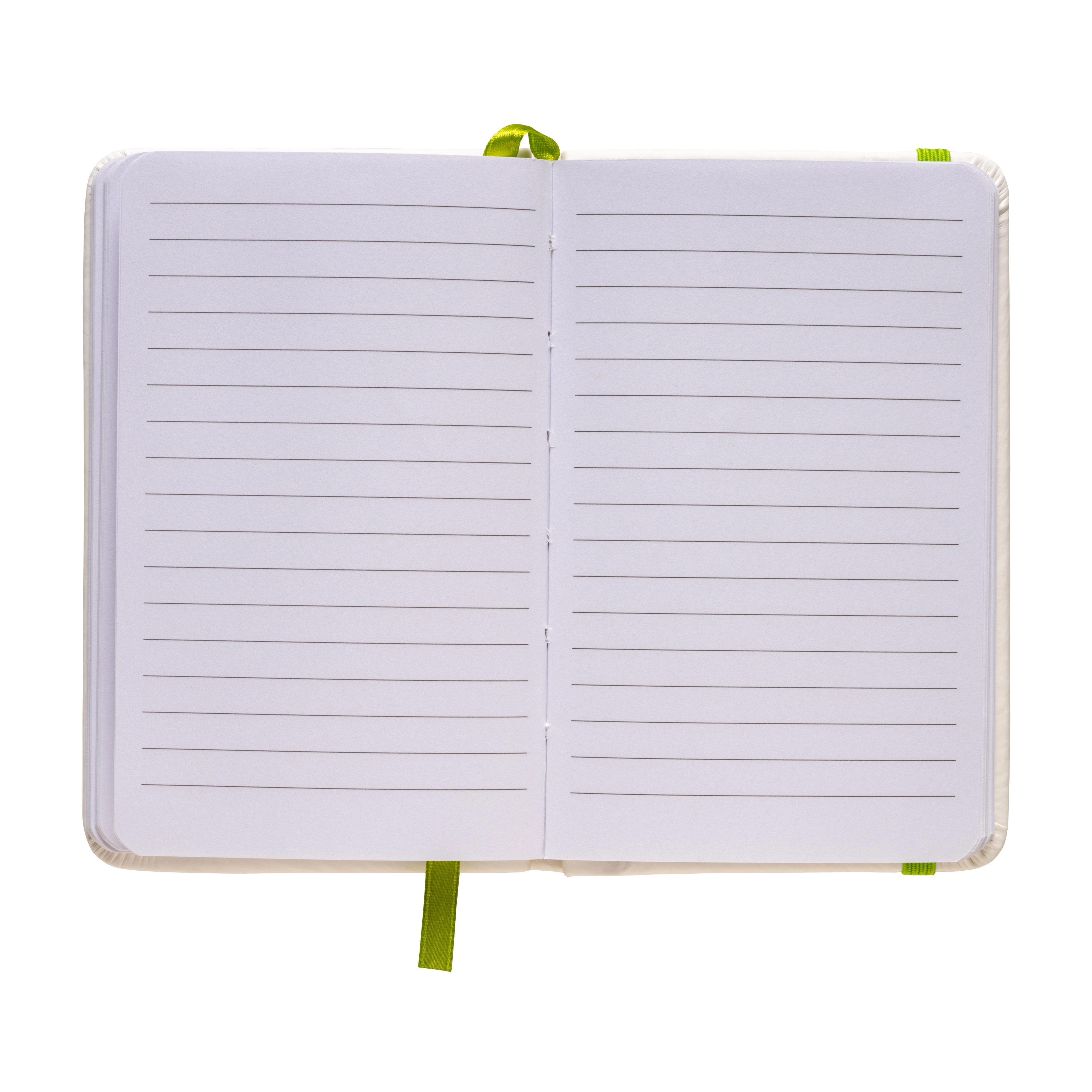 Immagine Quaderno in PU con elastico colorato, fogli a righe (80 pag.), segnalibro in raso