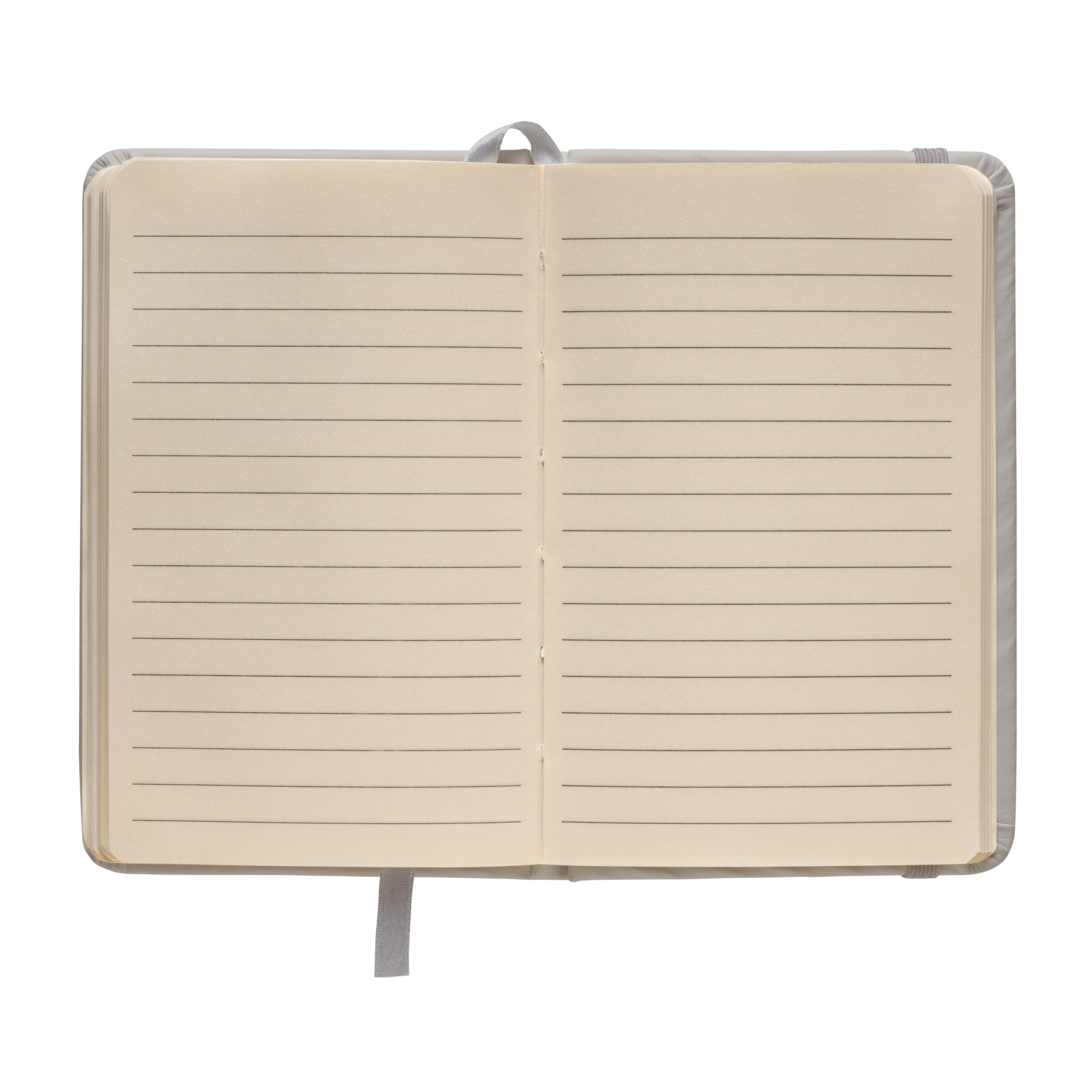 Immagine Quaderno in PU con elastico colorato, fogli a righe (80 pag.), segnalibro in raso