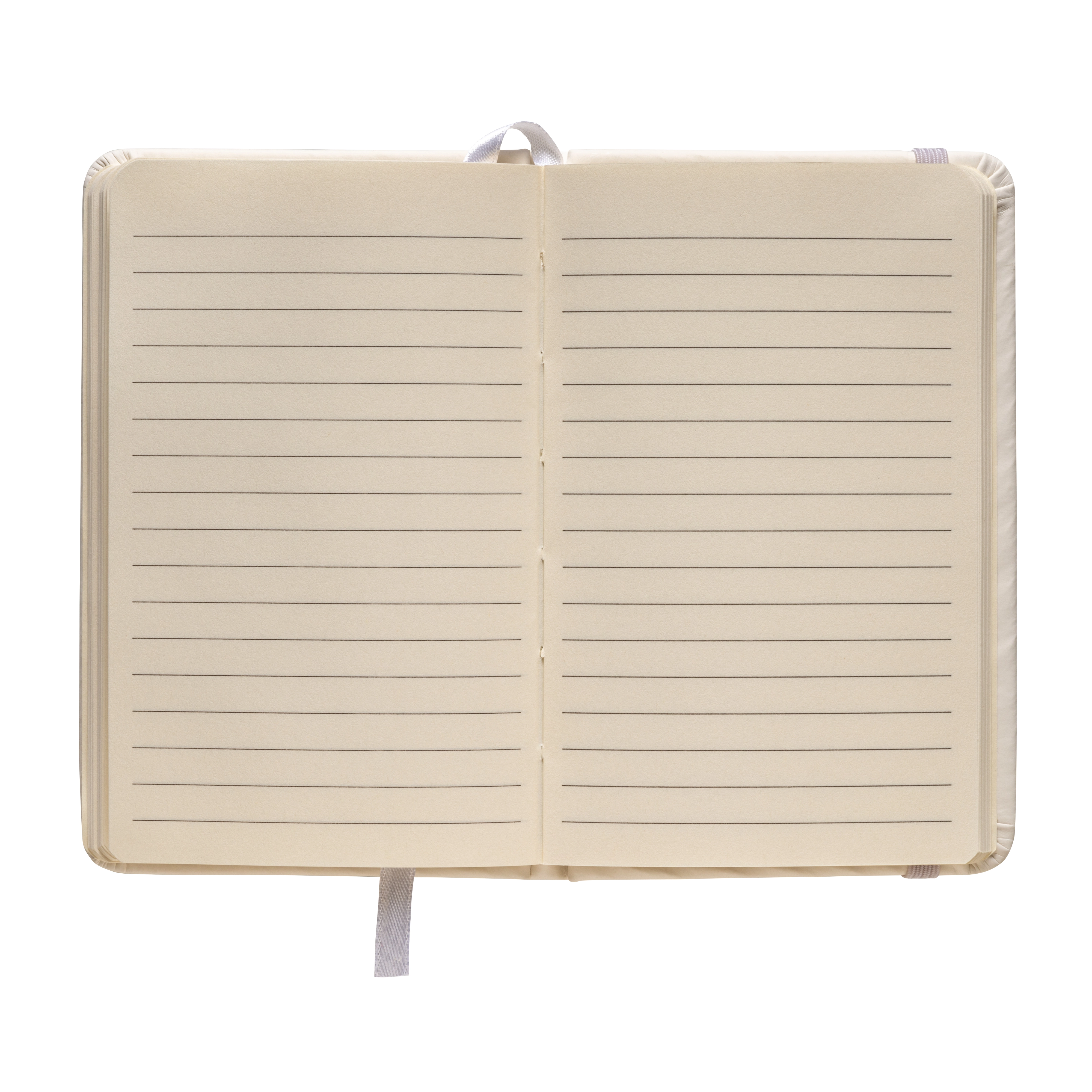 Immagine Quaderno in PU con elastico colorato, fogli a righe (80 pag.), segnalibro in raso