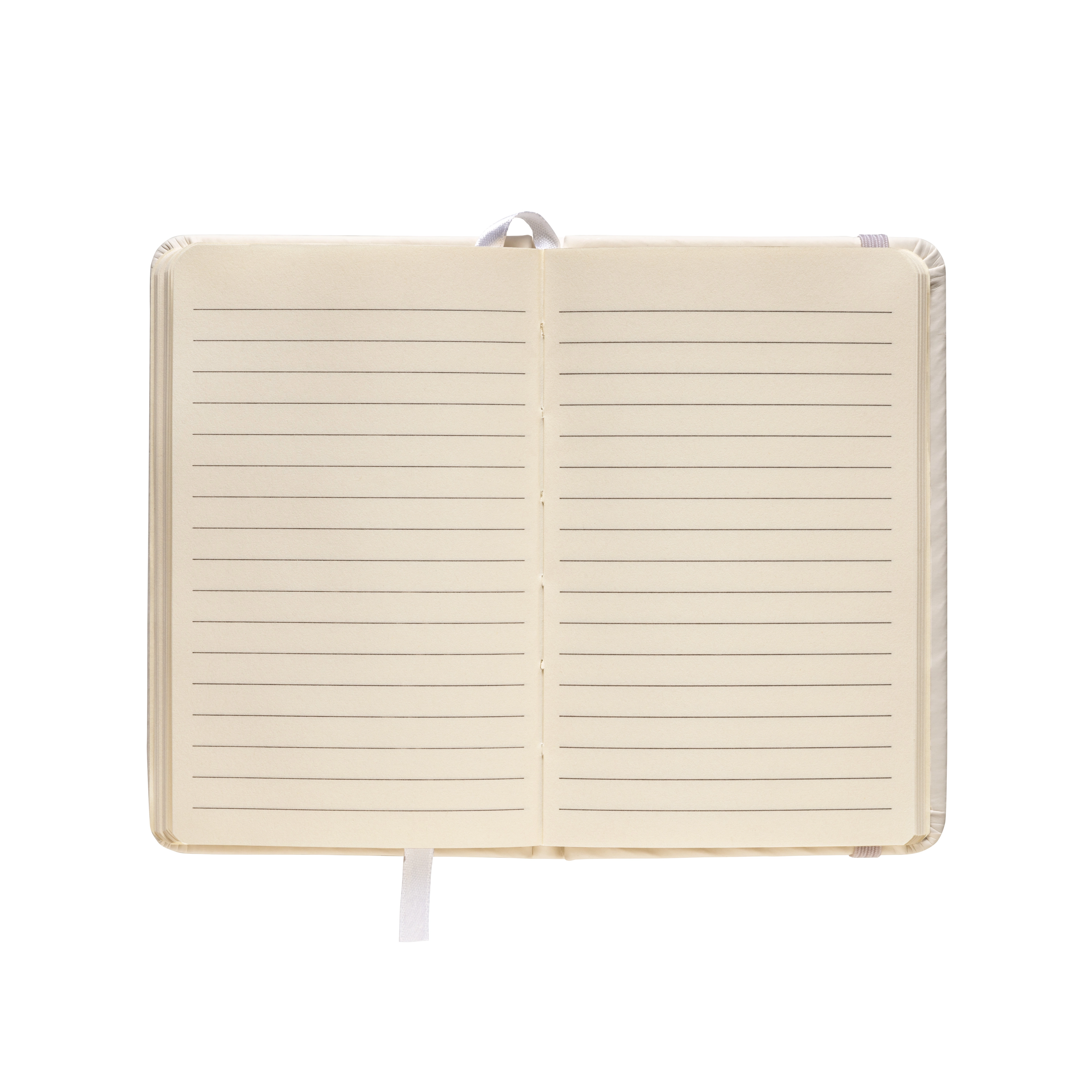 Immagine Quaderno in PU con elastico colorato, fogli a righe (80 pag.), segnalibro in raso