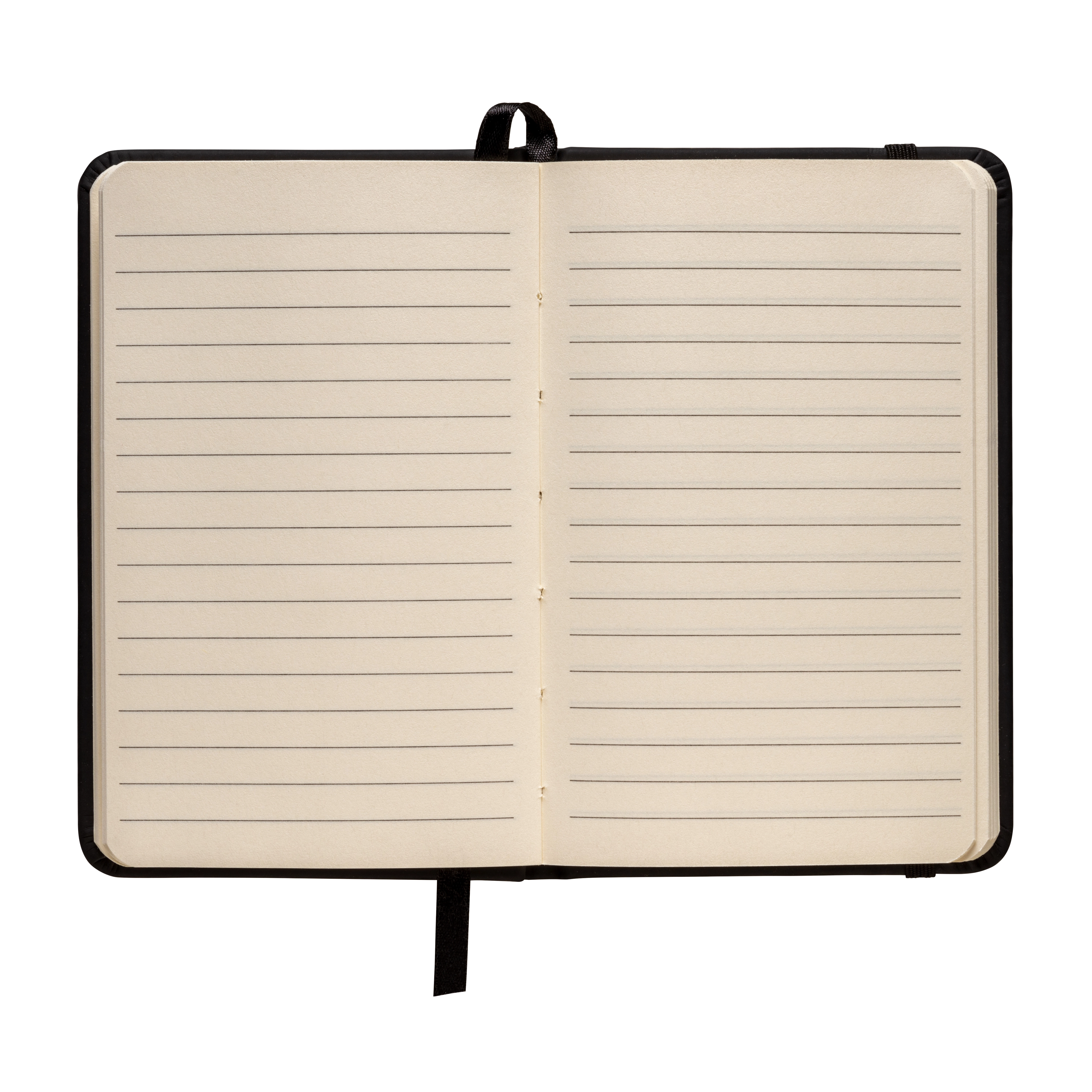 Immagine Quaderno in PU con elastico colorato, fogli a righe (80 pag.), segnalibro in raso