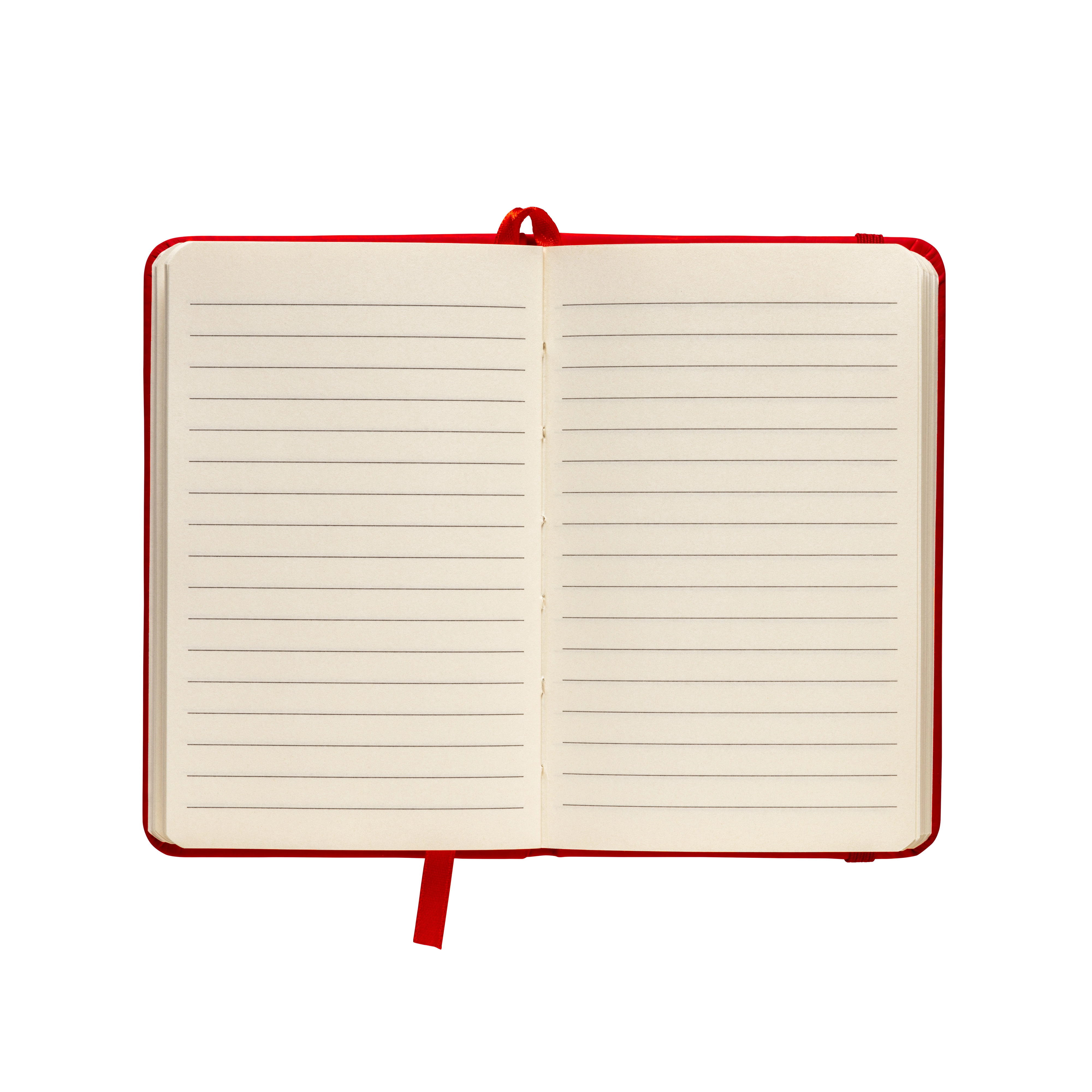 Immagine Quaderno in PU con elastico colorato, fogli a righe (80 pag.), segnalibro in raso
