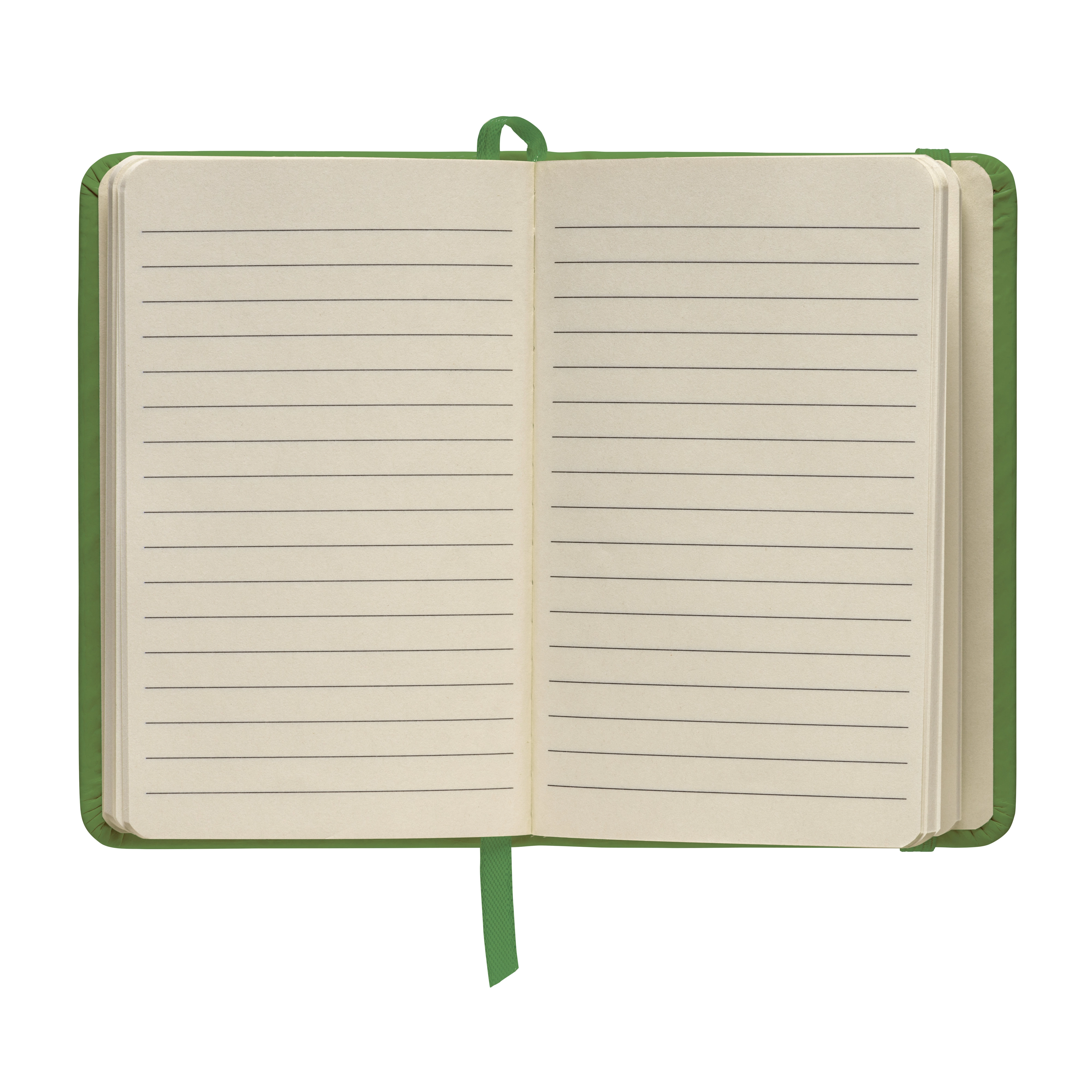 Immagine Quaderno in PU con elastico colorato, fogli a righe (80 pag.), segnalibro in raso