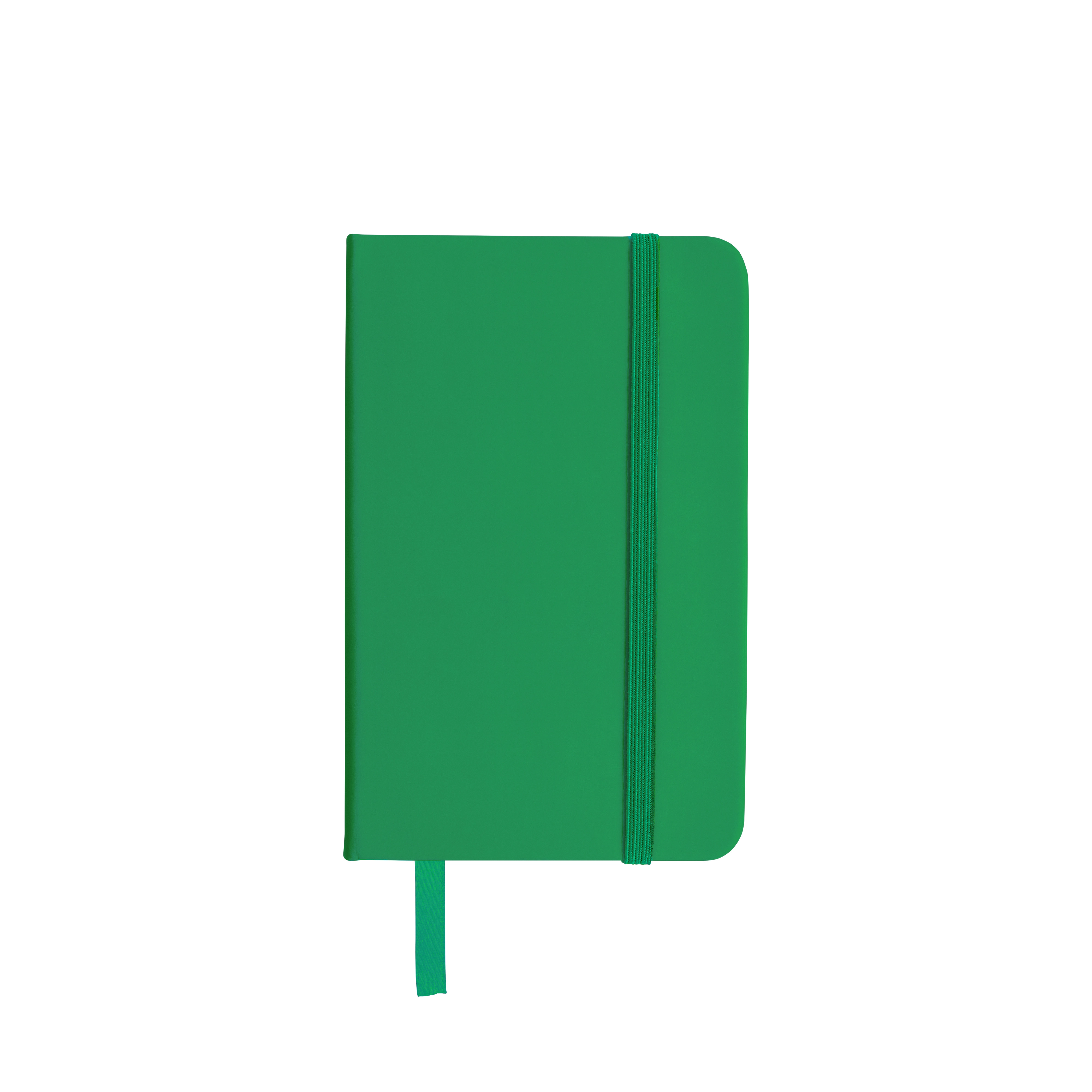 Immagine Quaderno in PU con elastico colorato, fogli a righe (80 pag.), segnalibro in raso