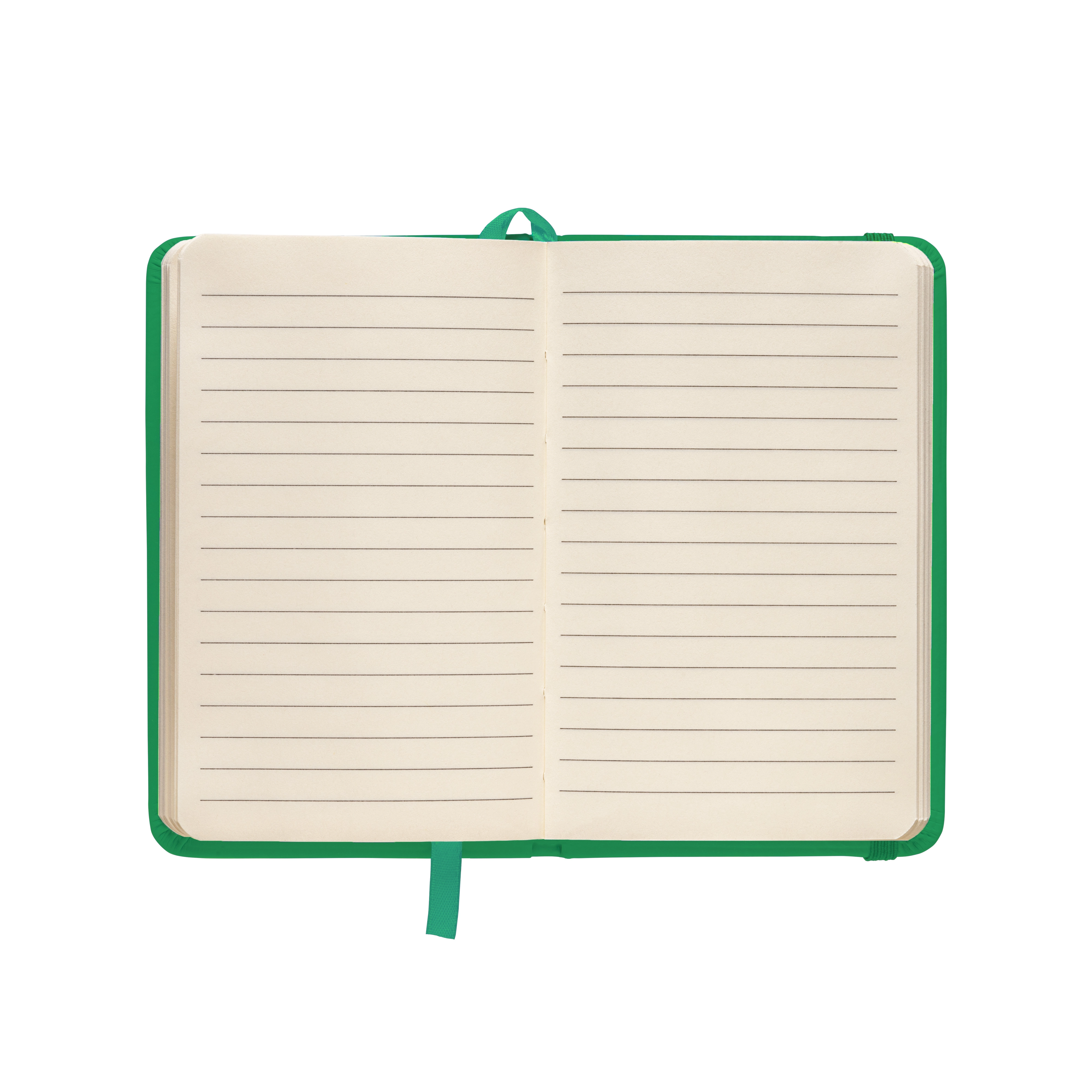 Immagine Quaderno in PU con elastico colorato, fogli a righe (80 pag.), segnalibro in raso