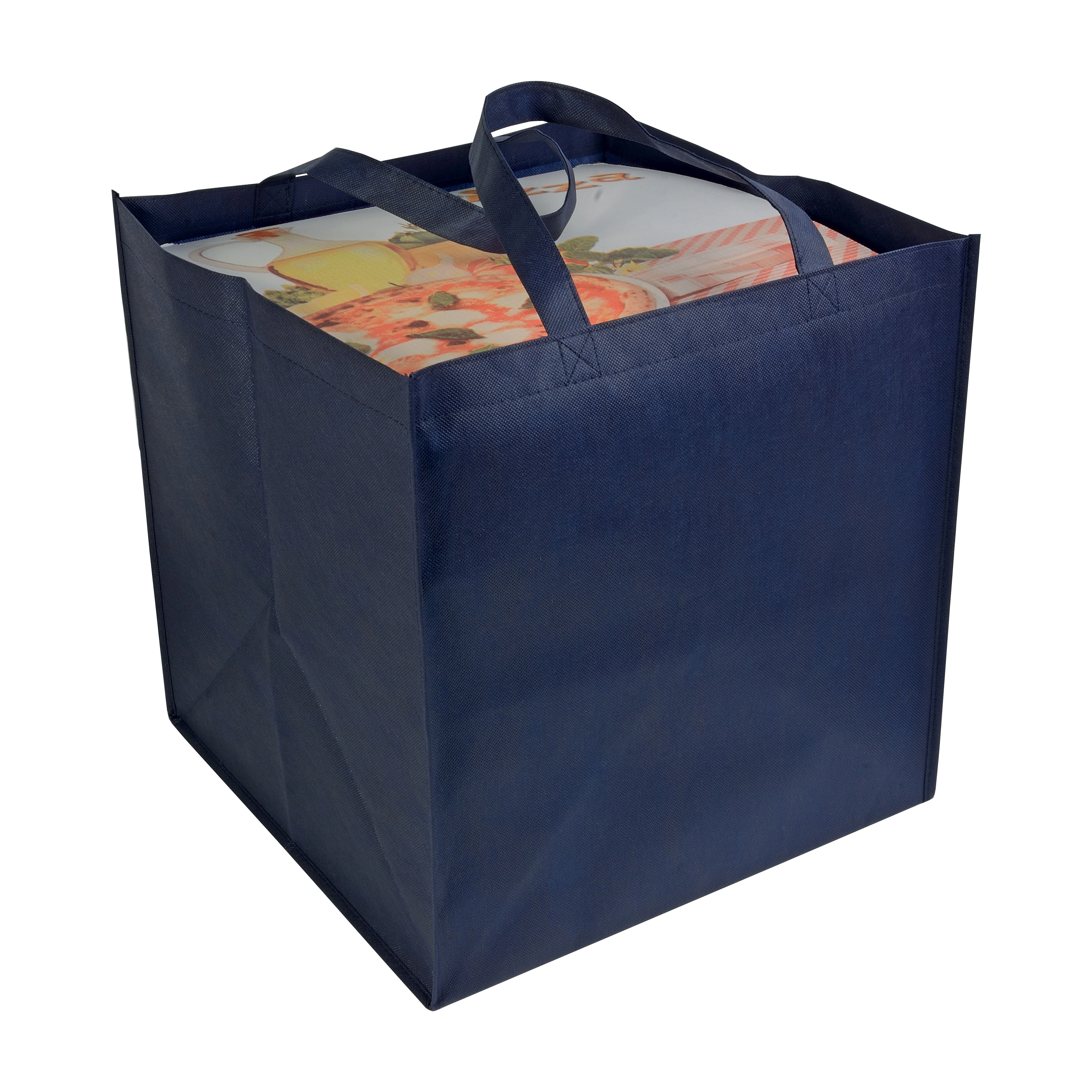 Immagine Shopper in formato cartone da pizza in TNT 80 g/m2
