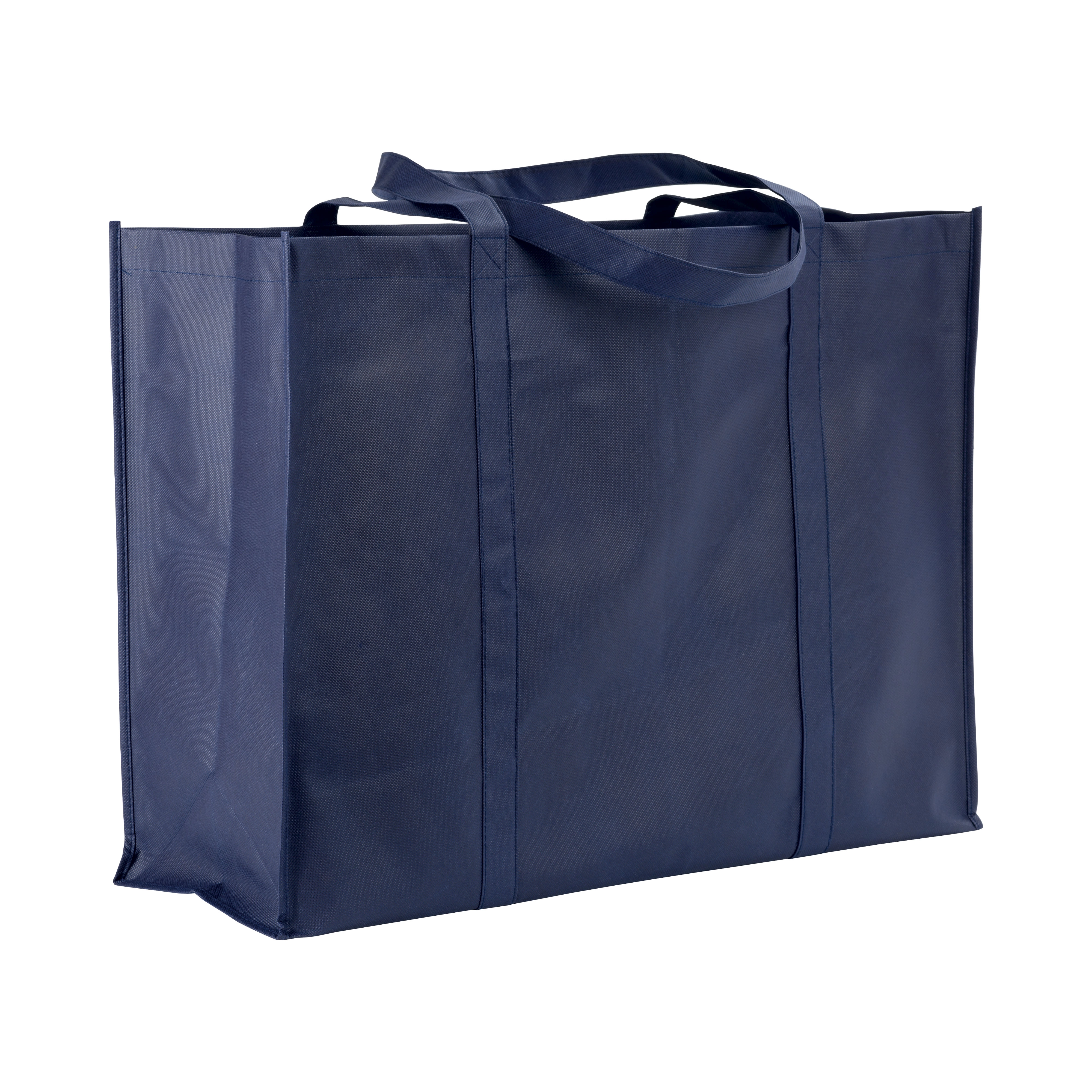 Immagine Shopper maxi con soffietto in TNT 100 g/m2 cucito, manici lunghi