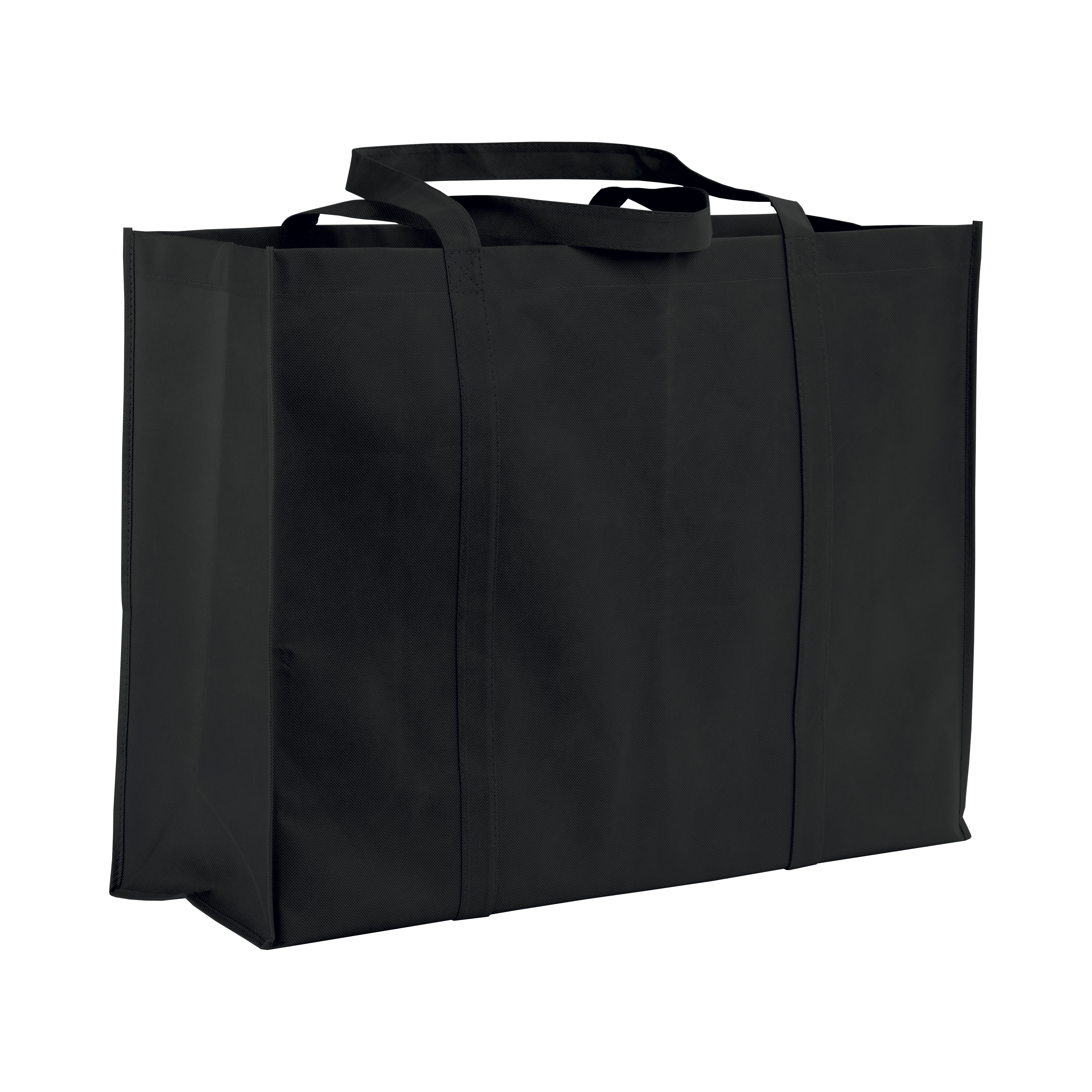 Immagine Shopper maxi con soffietto in TNT 100 g/m2 cucito, manici lunghi