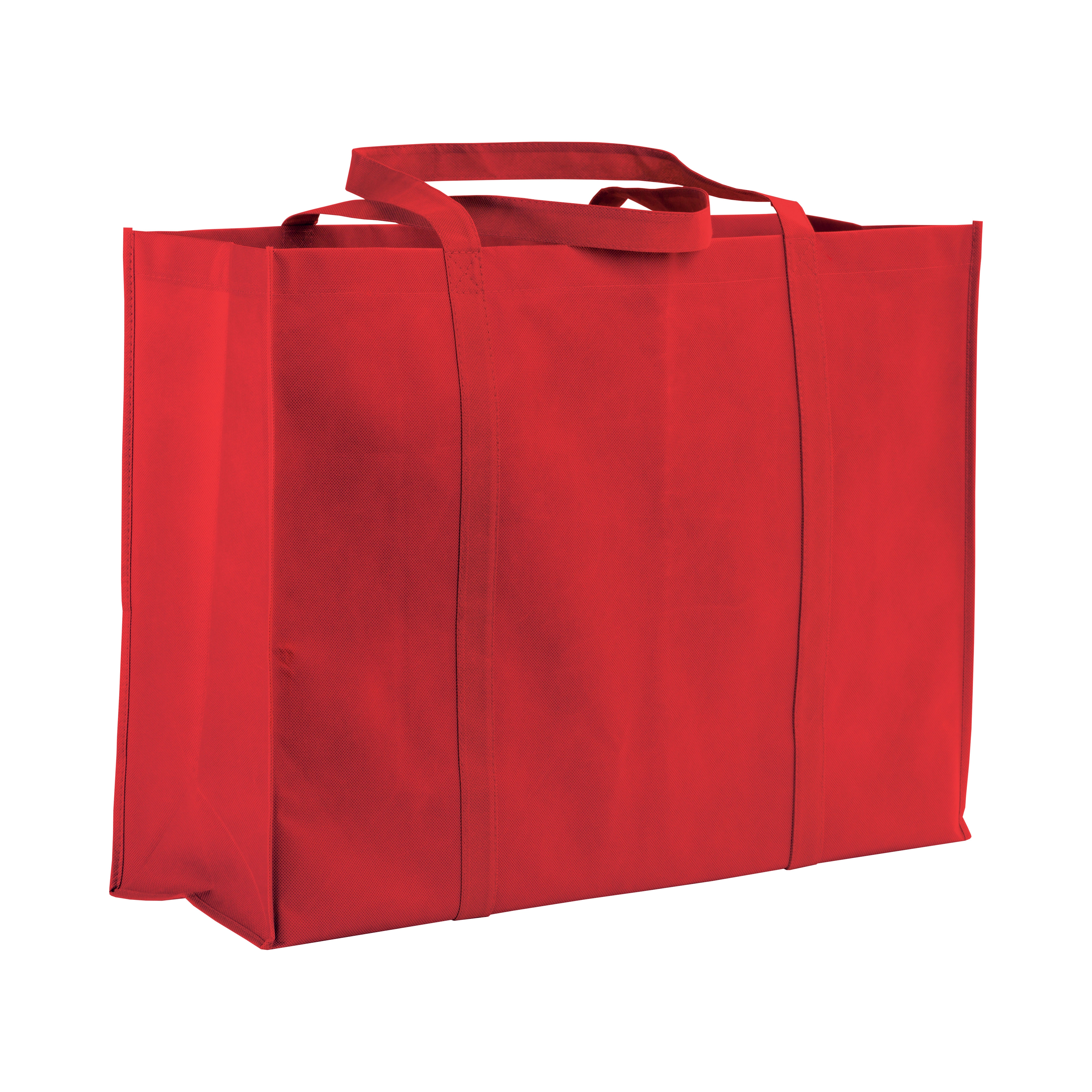 Immagine Shopper maxi con soffietto in TNT 100 g/m2 cucito, manici lunghi