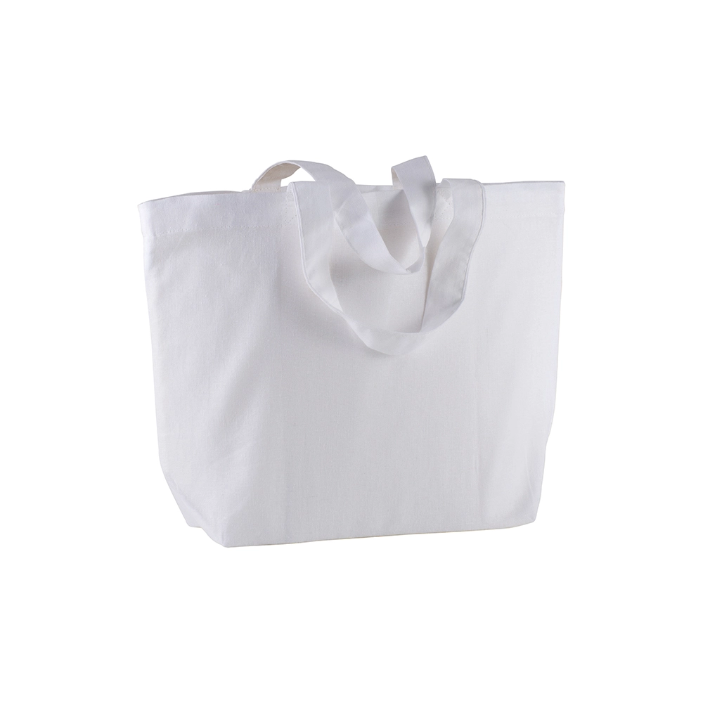 Immagine Shopper con soffietto alla base in cotone 120 g/m2, manici corti