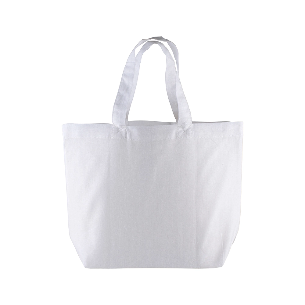 Immagine Shopper con soffietto alla base in cotone 120 g/m2, manici corti