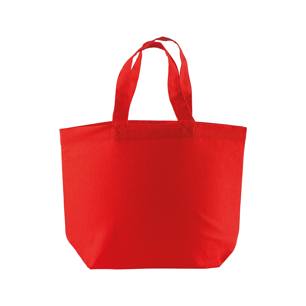 Immagine Shopper con soffietto alla base in cotone 120 g/m2, manici corti