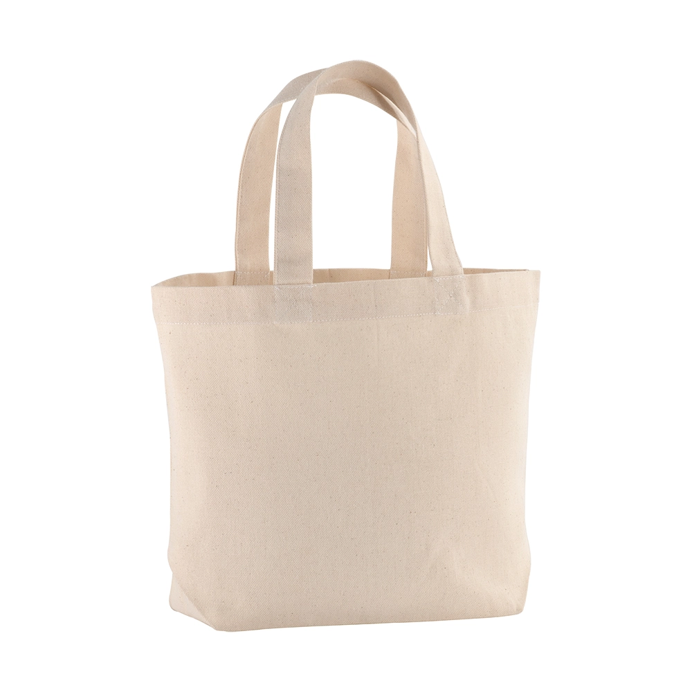 Immagine Shopper con soffietto alla base in cotone 120 g/m2, manici corti