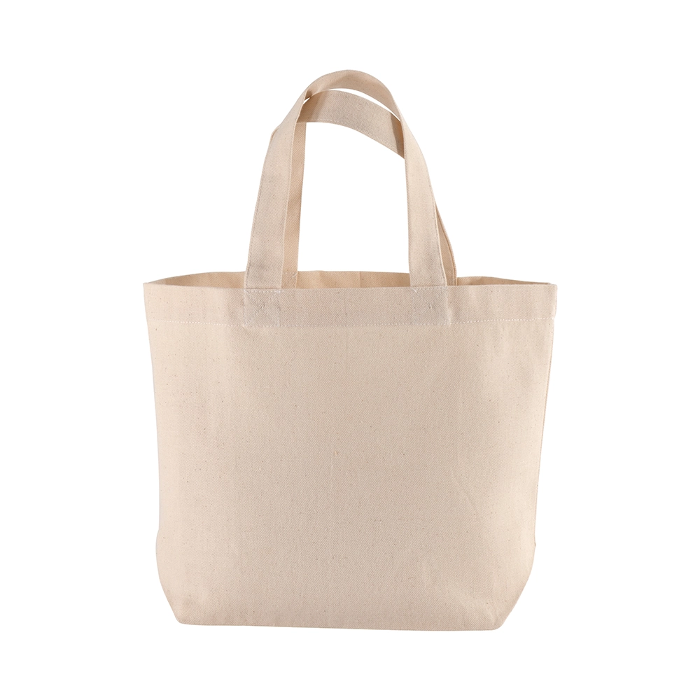 Immagine Shopper con soffietto alla base in cotone 120 g/m2, manici corti