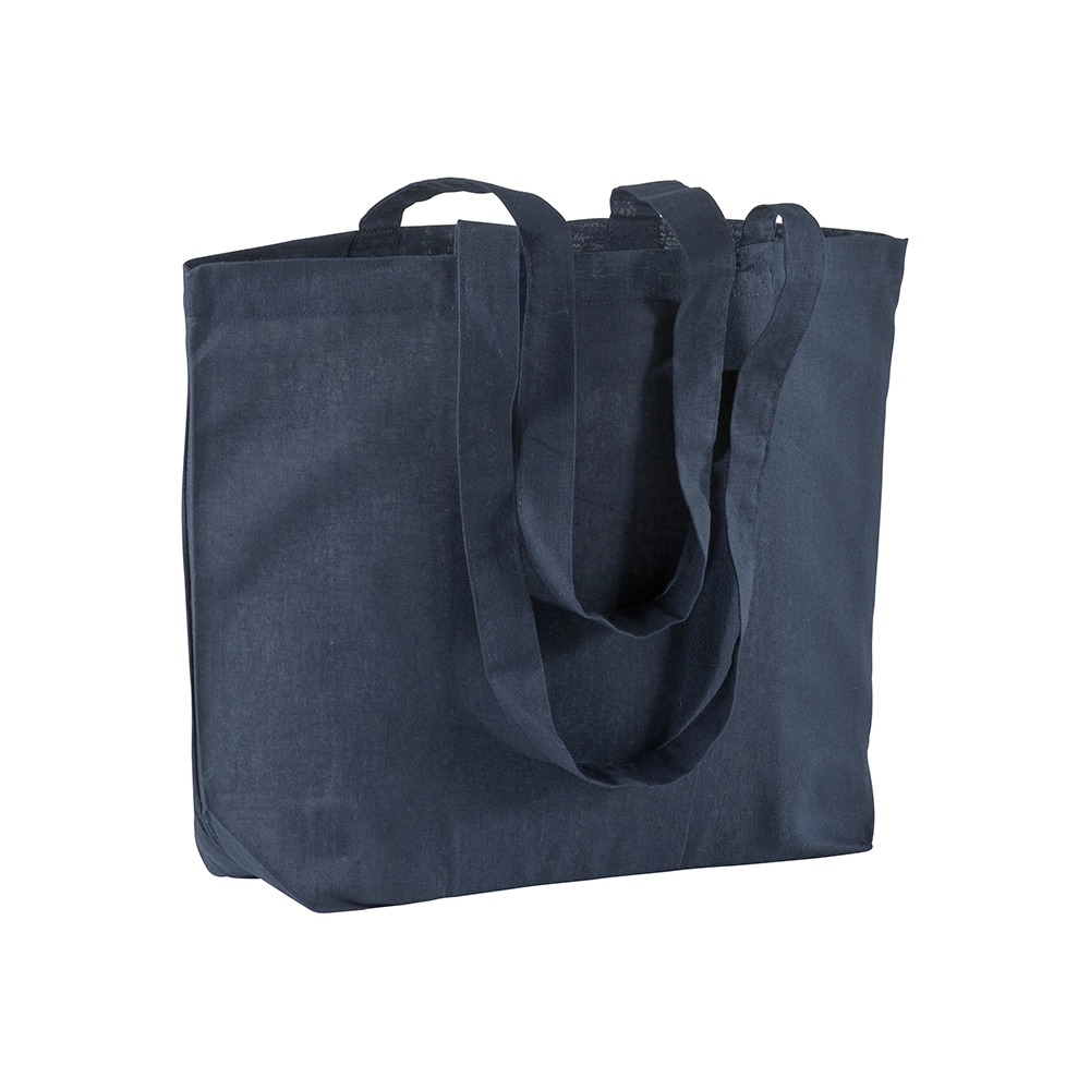 Immagine Shopper con soffietto alla base in cotone 120 g/m2, manici lunghi