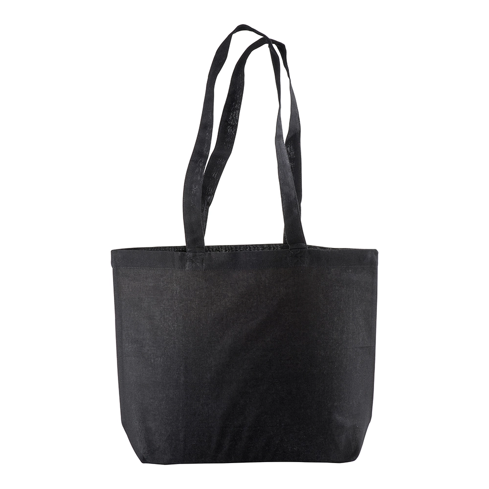 Immagine Shopper con soffietto alla base in cotone 120 g/m2, manici lunghi
