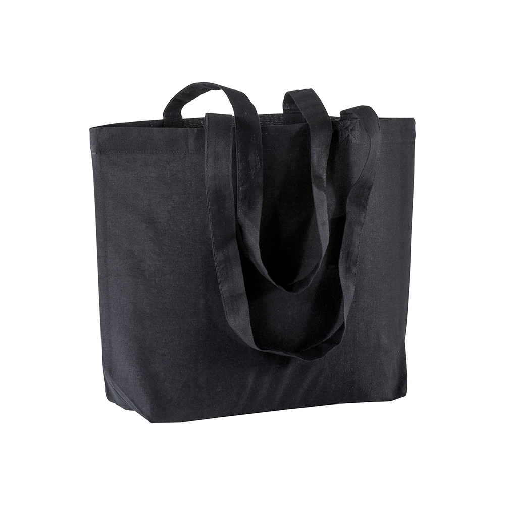 Immagine Shopper con soffietto alla base in cotone 120 g/m2, manici lunghi