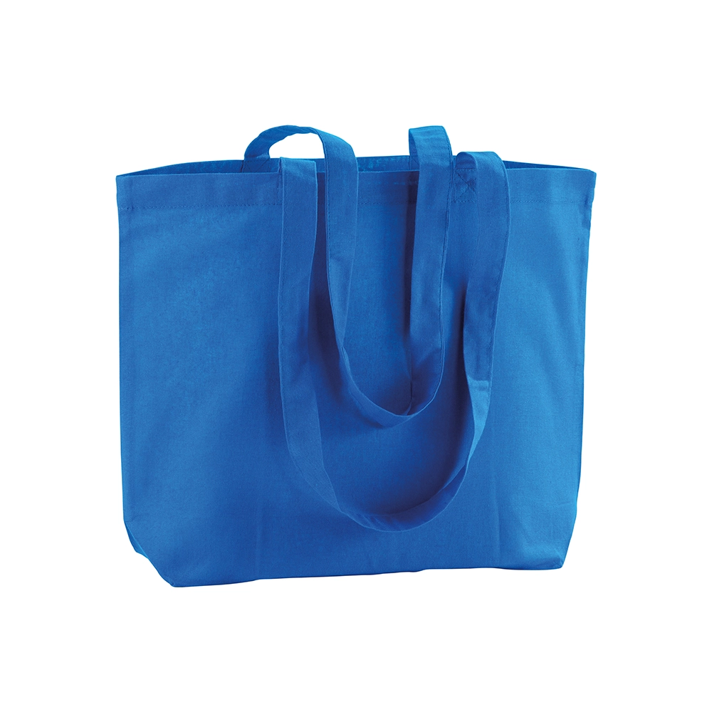Immagine Shopper con soffietto alla base in cotone 120 g/m2, manici lunghi