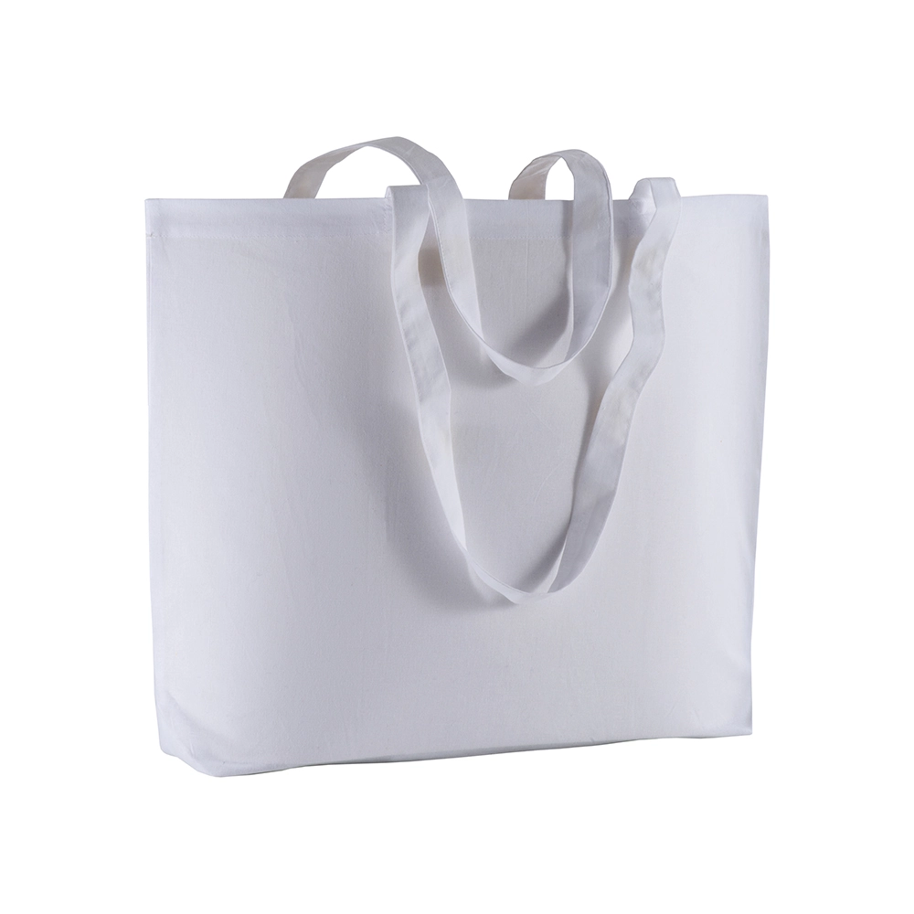 Immagine Shopper con soffietto alla base in cotone 135 g/m2, manici lunghi