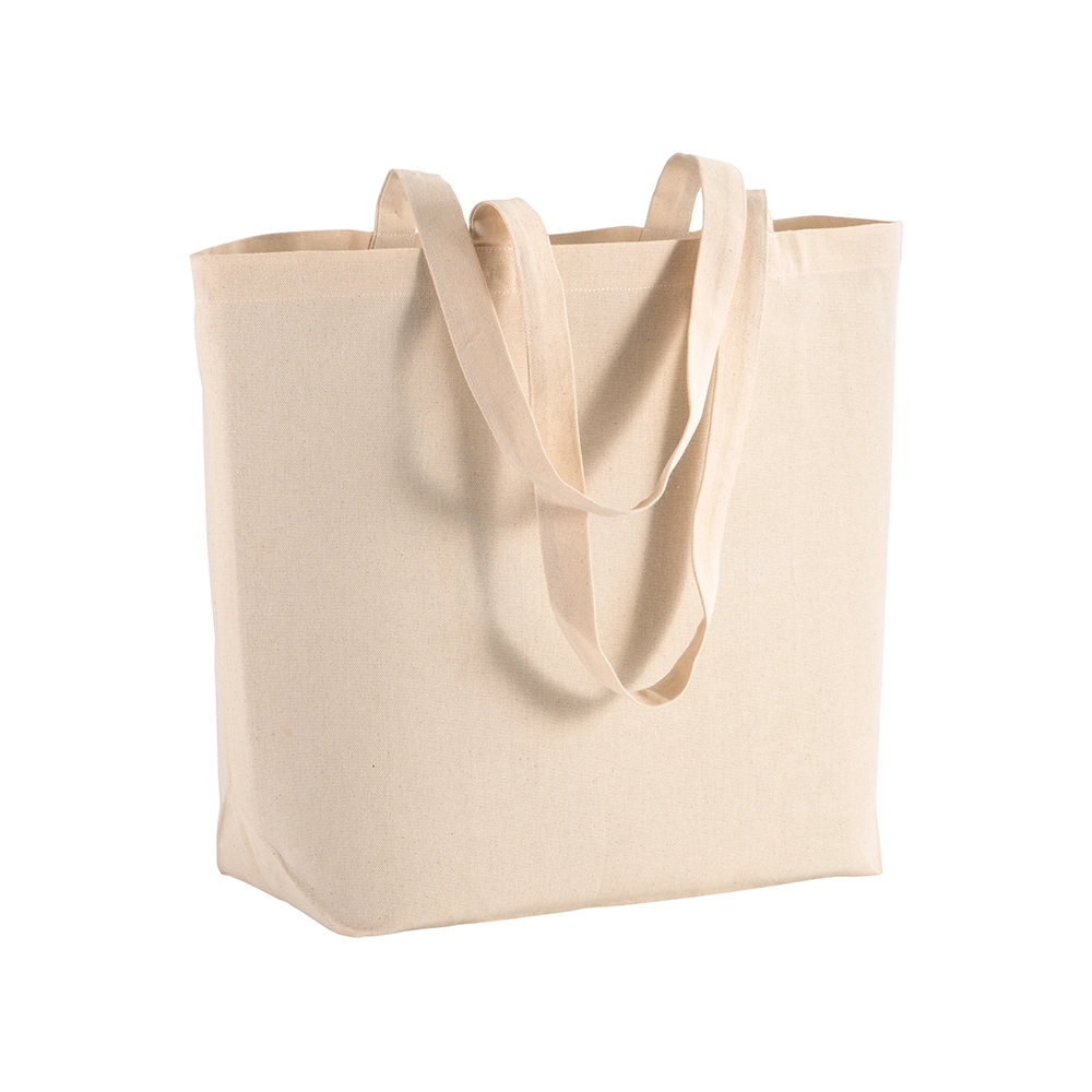 Immagine Shopper con soffietto alla base in cotone 135 g/m2, manici lunghi