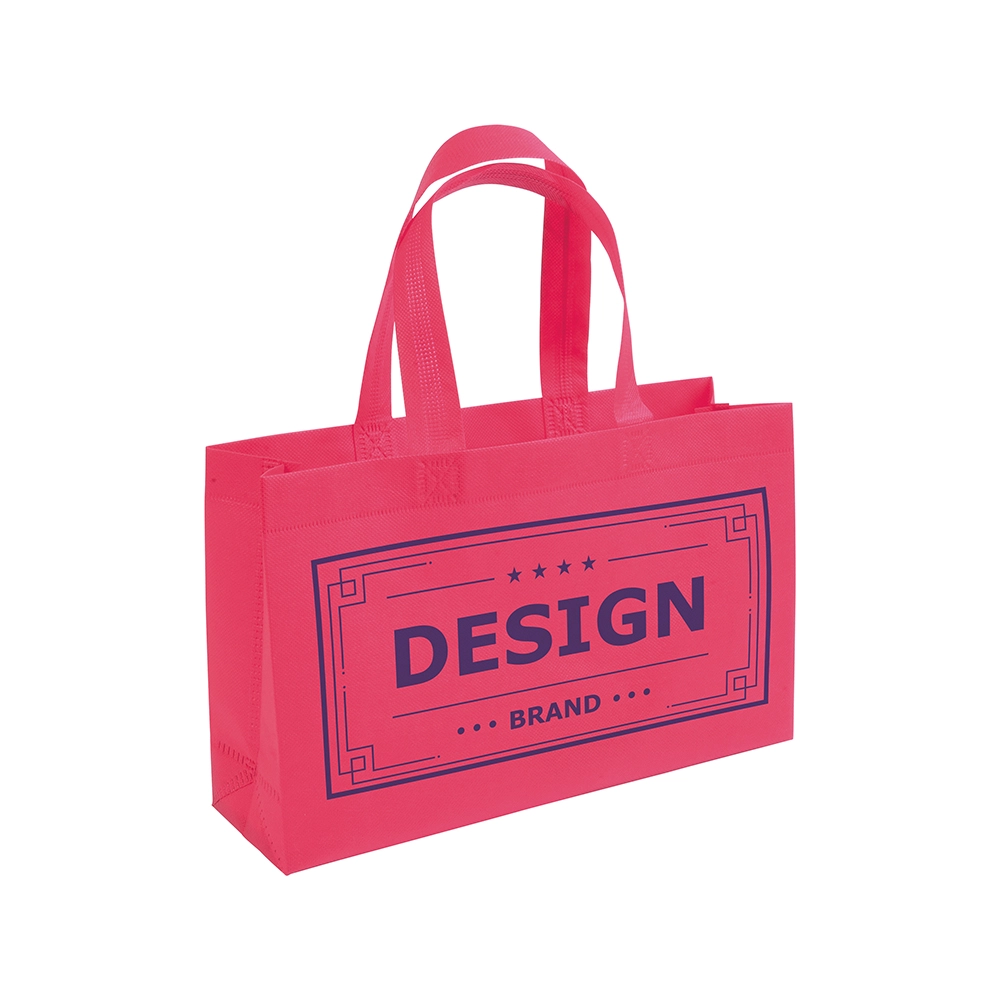 Immagine Shopper con soffietto alla base in TNT 70 g/m2 termosaldato, manici corti